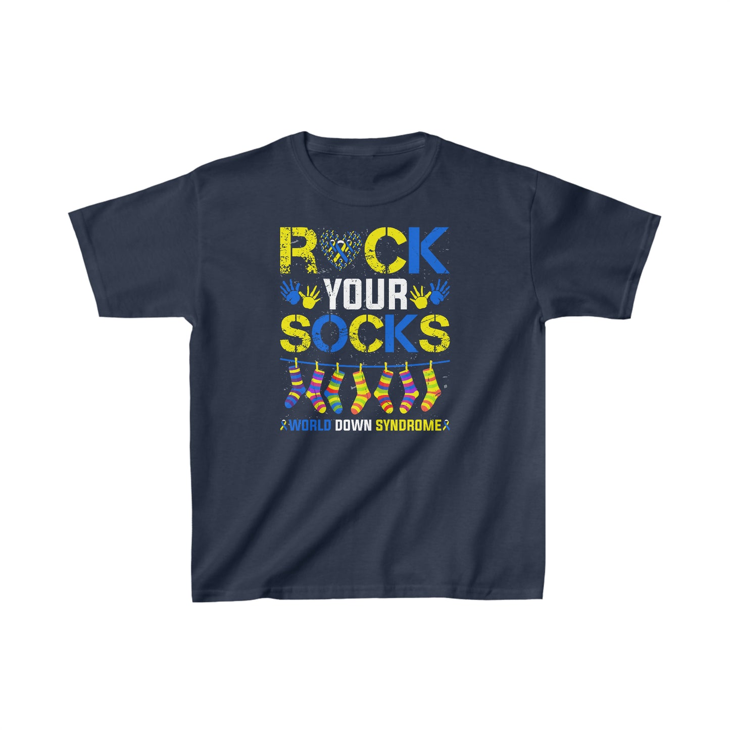 Rock your Socks Down Syndrome Kids Heavy Cotton™ Tee