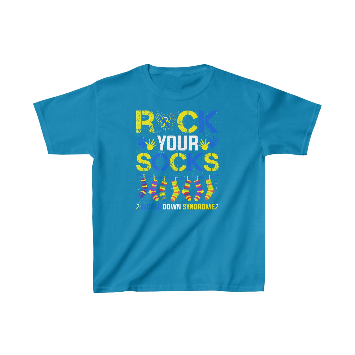 Rock your Socks Down Syndrome Kids Heavy Cotton™ Tee