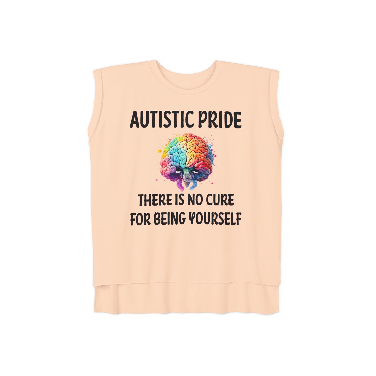 Autistic Pride Women’s Flowy Rolled Cuffs Muscle Tee