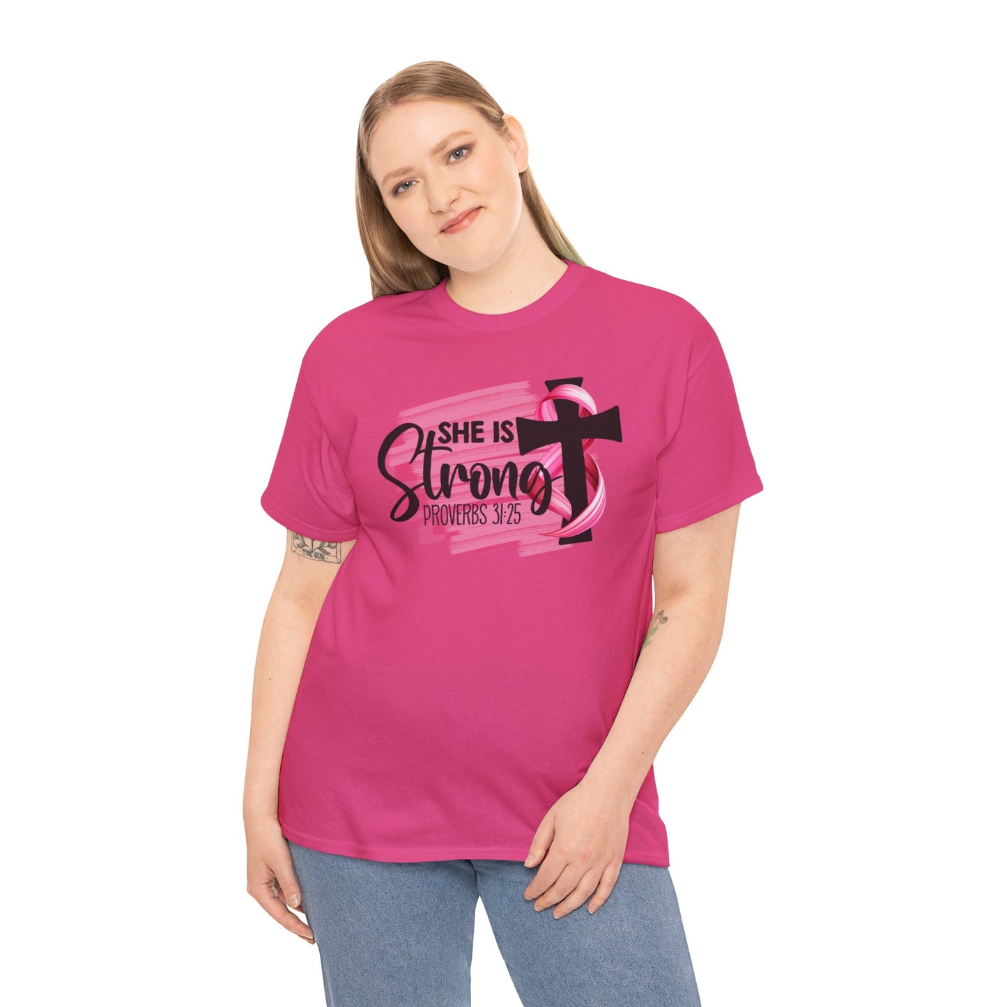 She is strong Survivor Unisex Heavy Cotton Tee