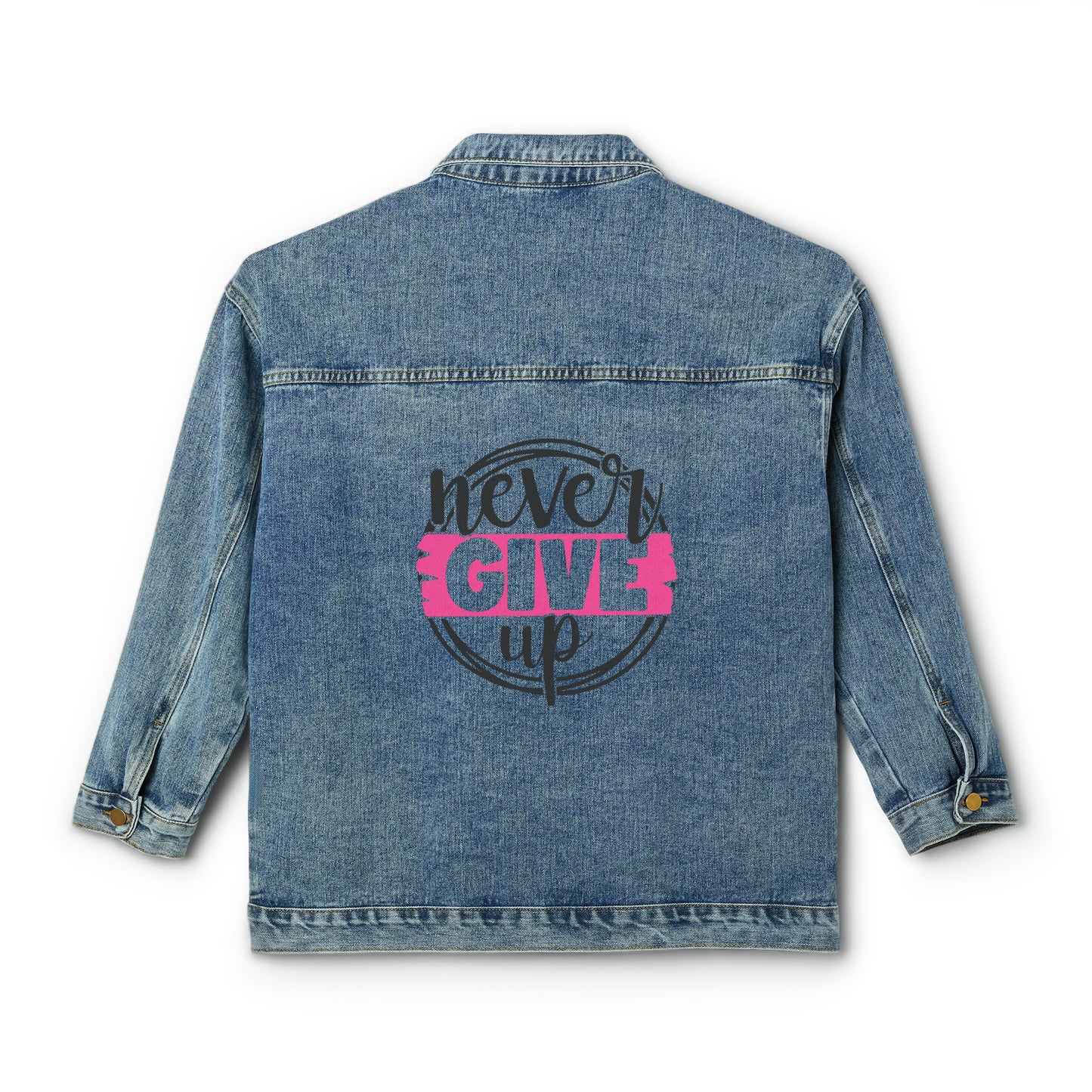 Never Give Up Women's Denim Jacket