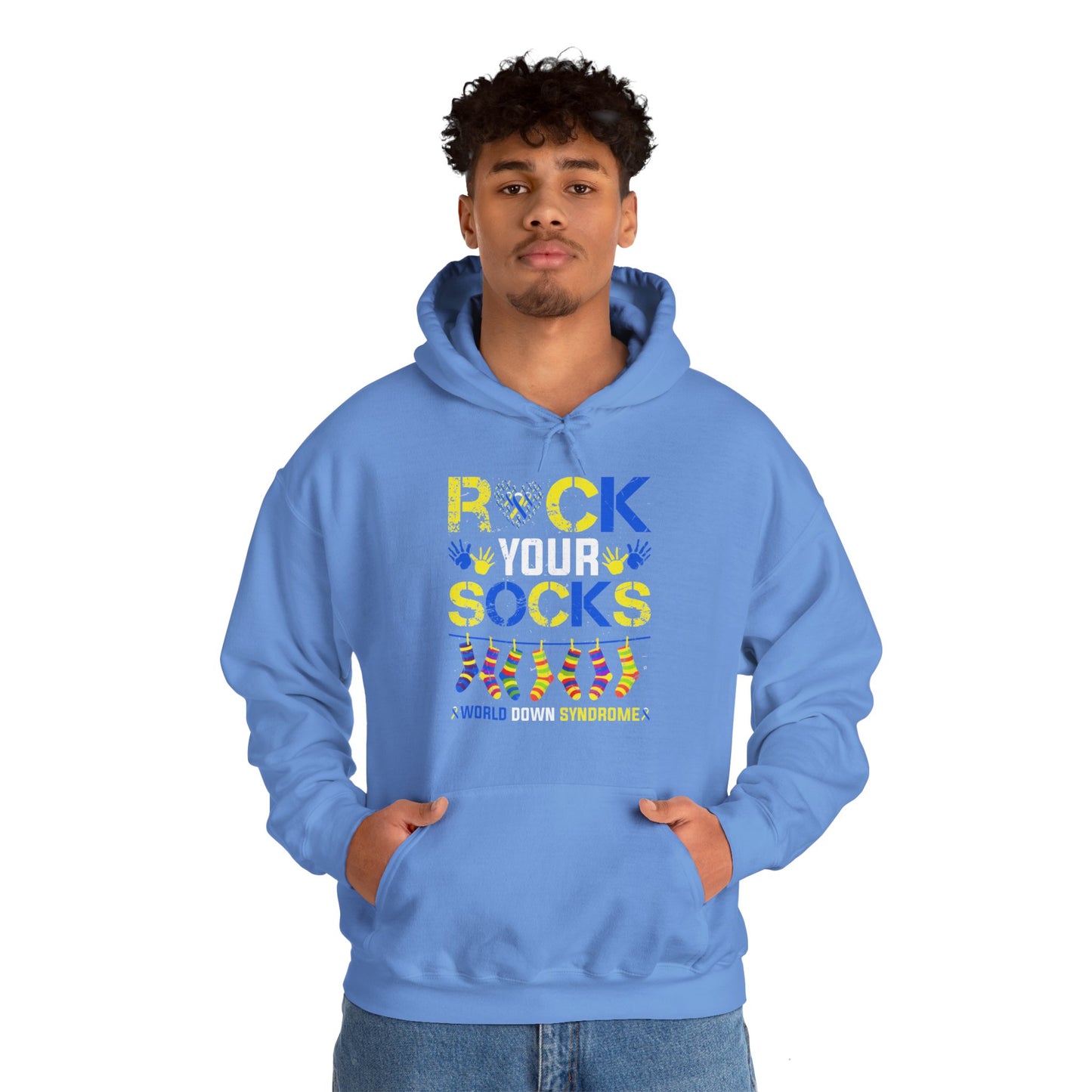 Rock your Socks Down Syndrome Unisex Heavy Blend™ Hooded Sweatshirt