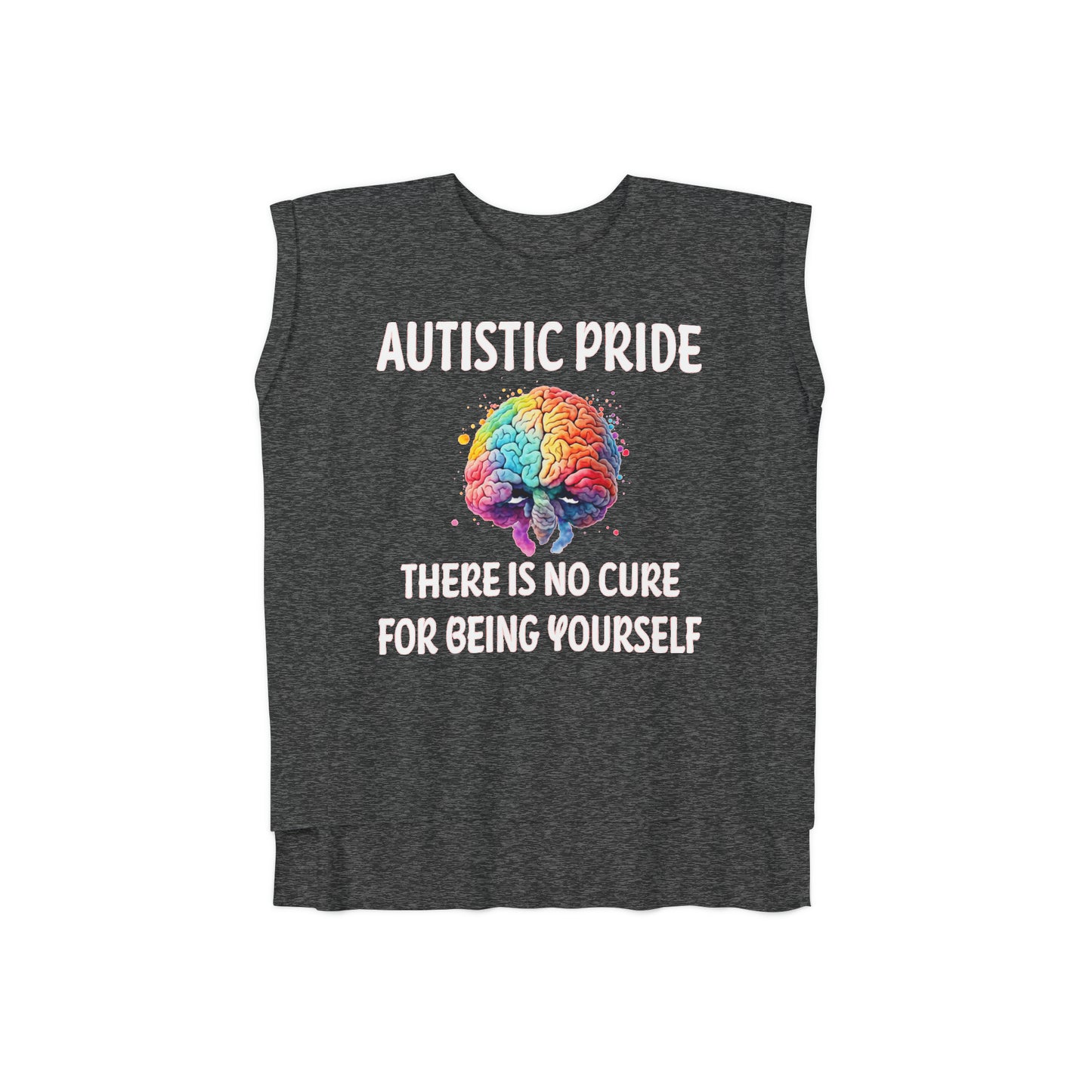 Autistic Pride Women’s Flowy Rolled Cuffs Muscle Tee