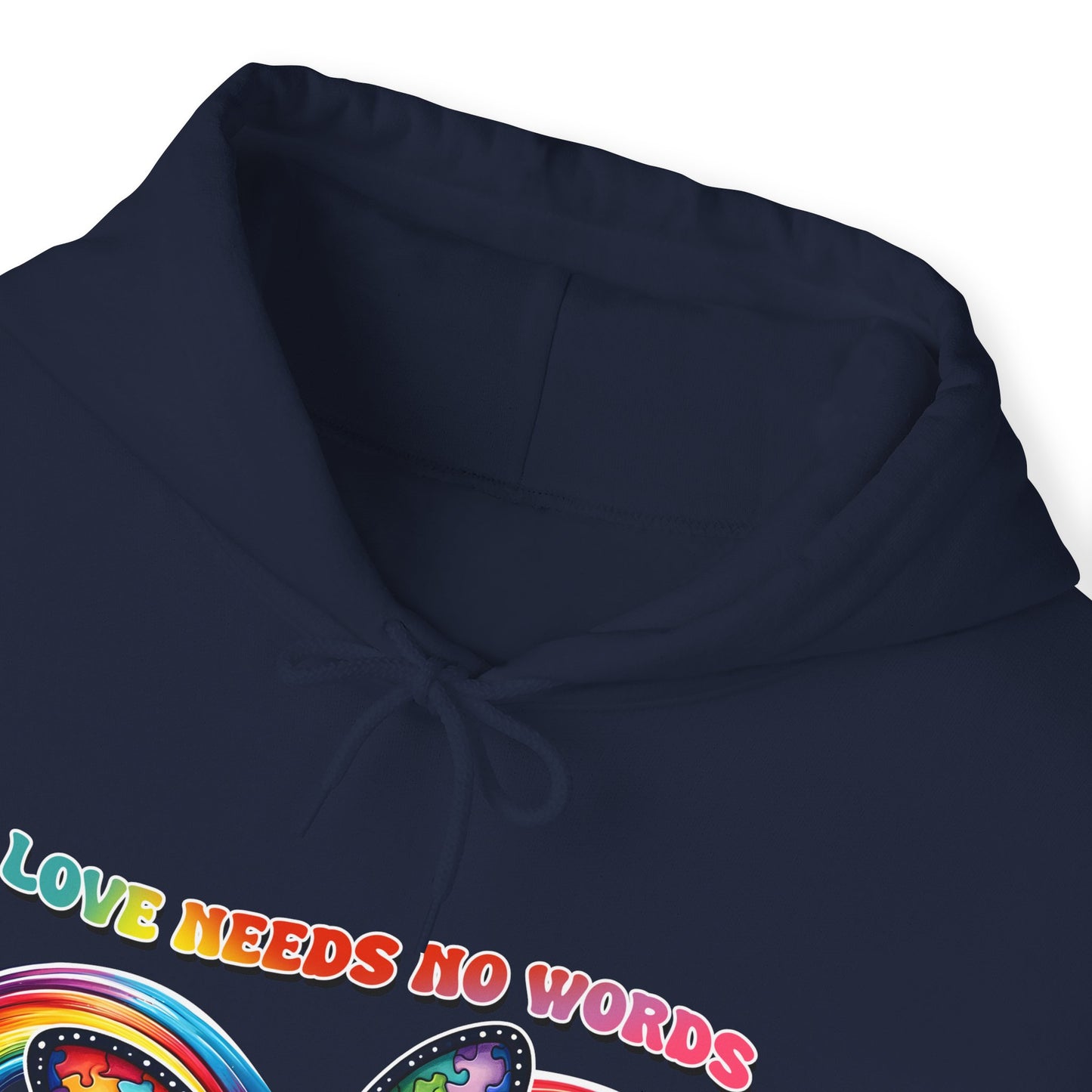 Autism Love needs no words Unisex Heavy Blend™ Hooded Sweatshirt