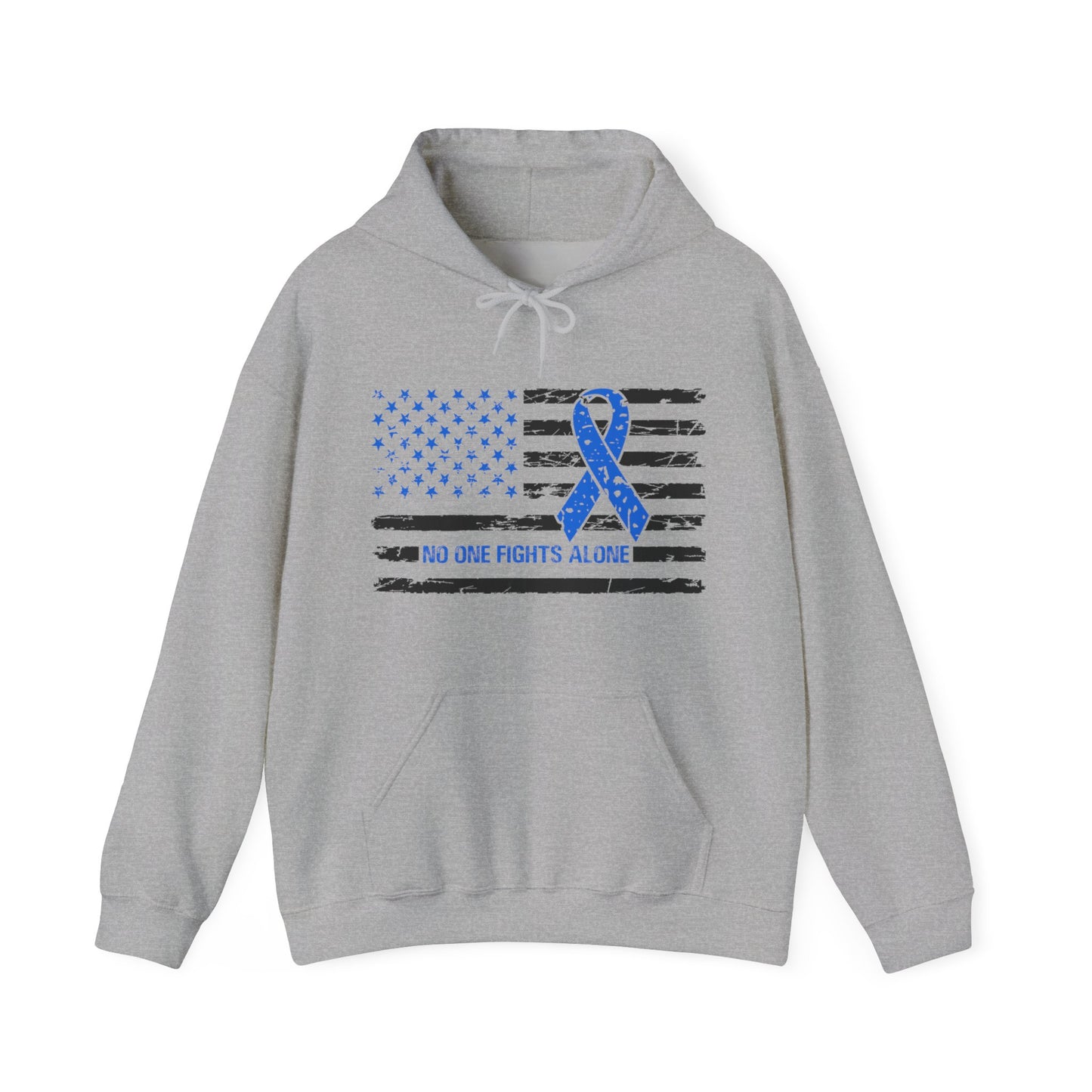 No one fights alone - Colon Cancer Unisex Heavy Blend™ Hooded Sweatshirt