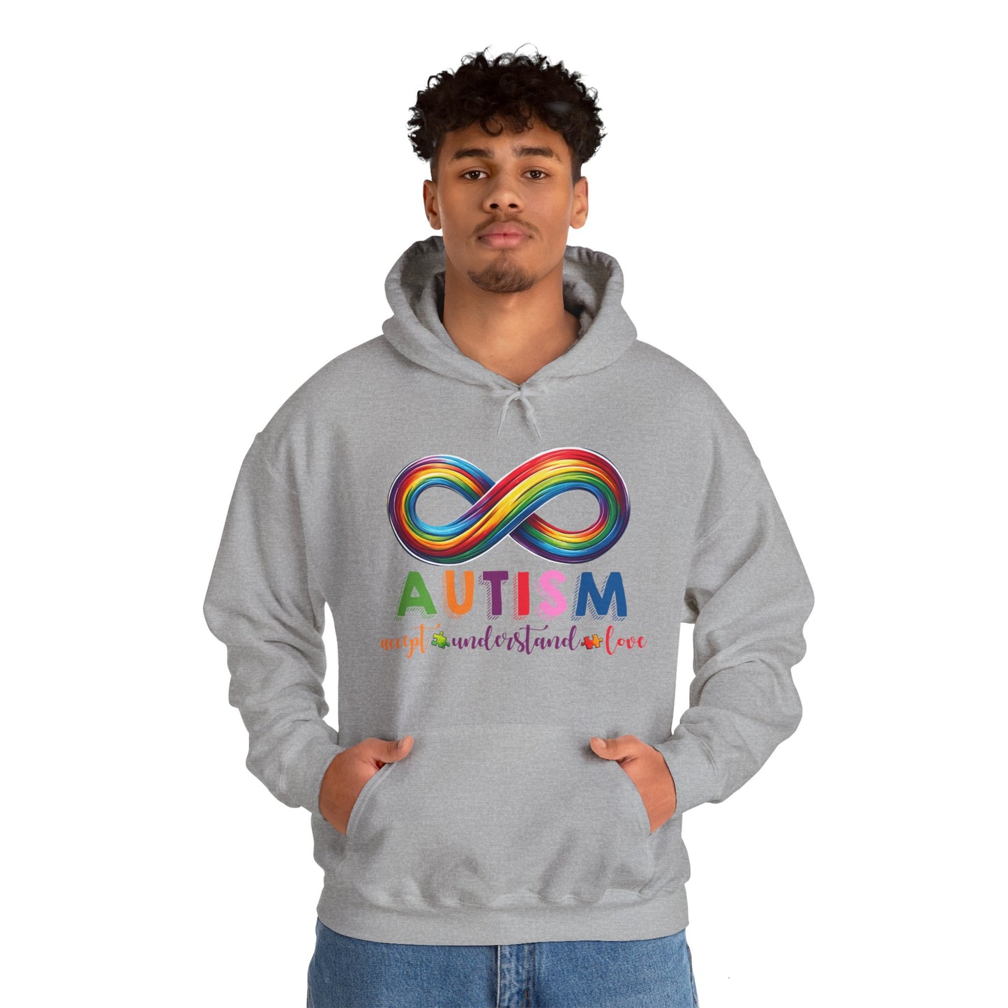 Autism Accept Unisex Heavy Blend™ Hooded Sweatshirt