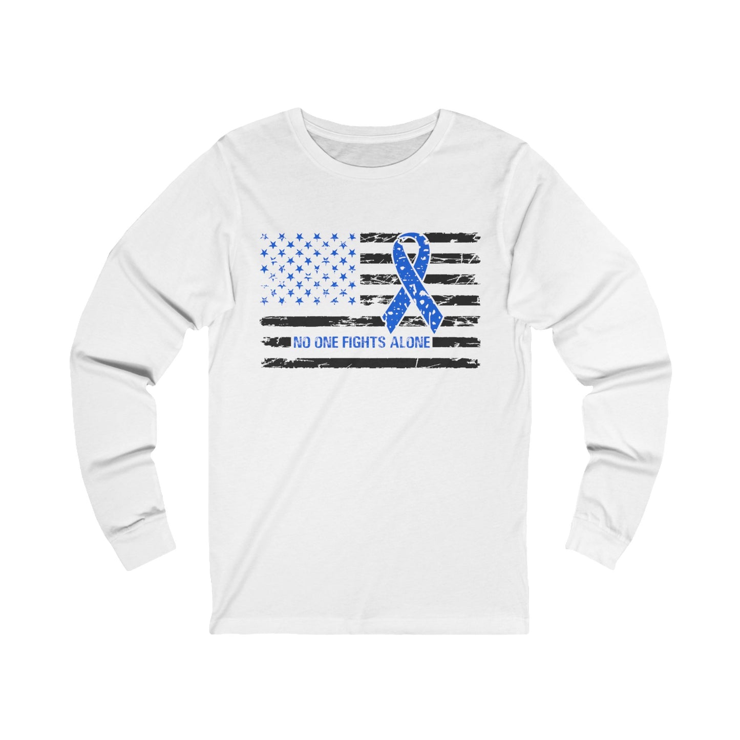 No one fights alone - Colon Cancer Unisex Jersey Long Sleeve Tee