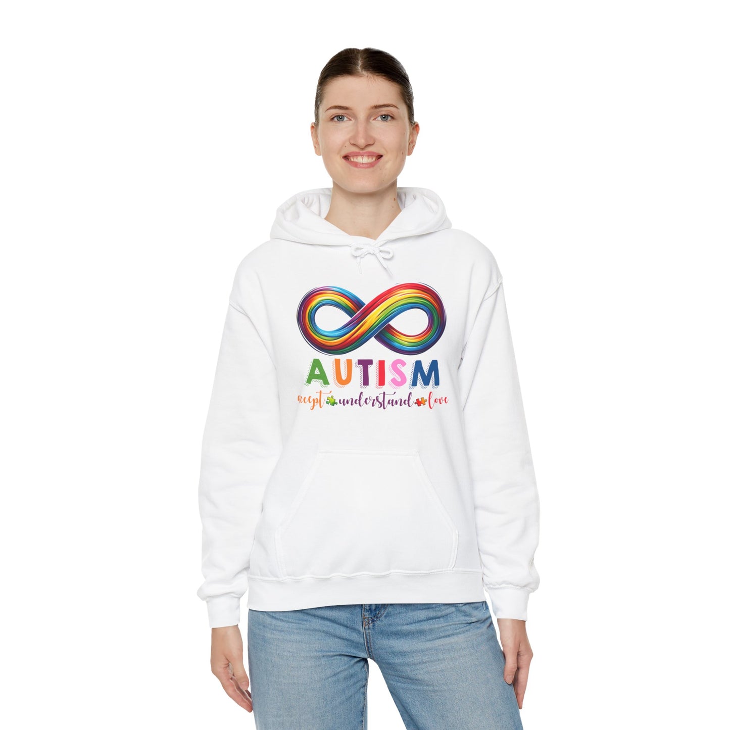 Autism Accept Unisex Heavy Blend™ Hooded Sweatshirt