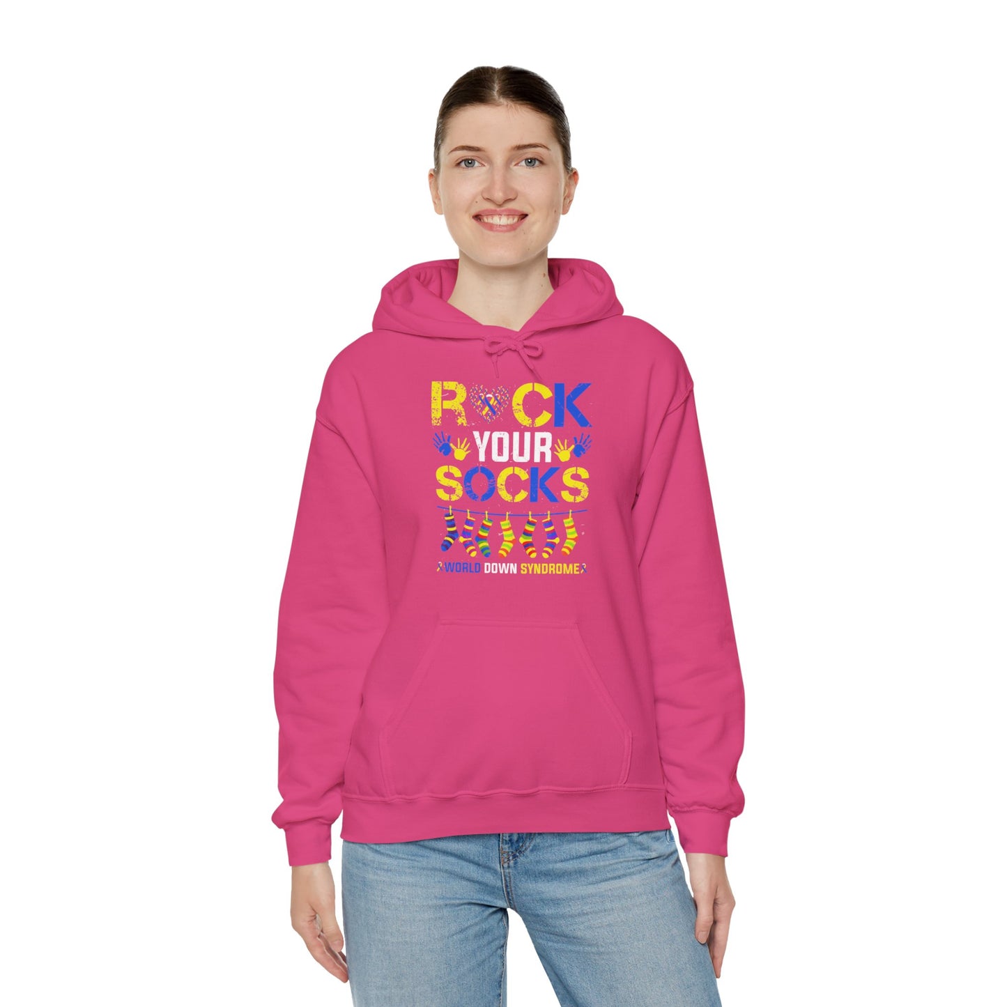 Rock your Socks Down Syndrome Unisex Heavy Blend™ Hooded Sweatshirt