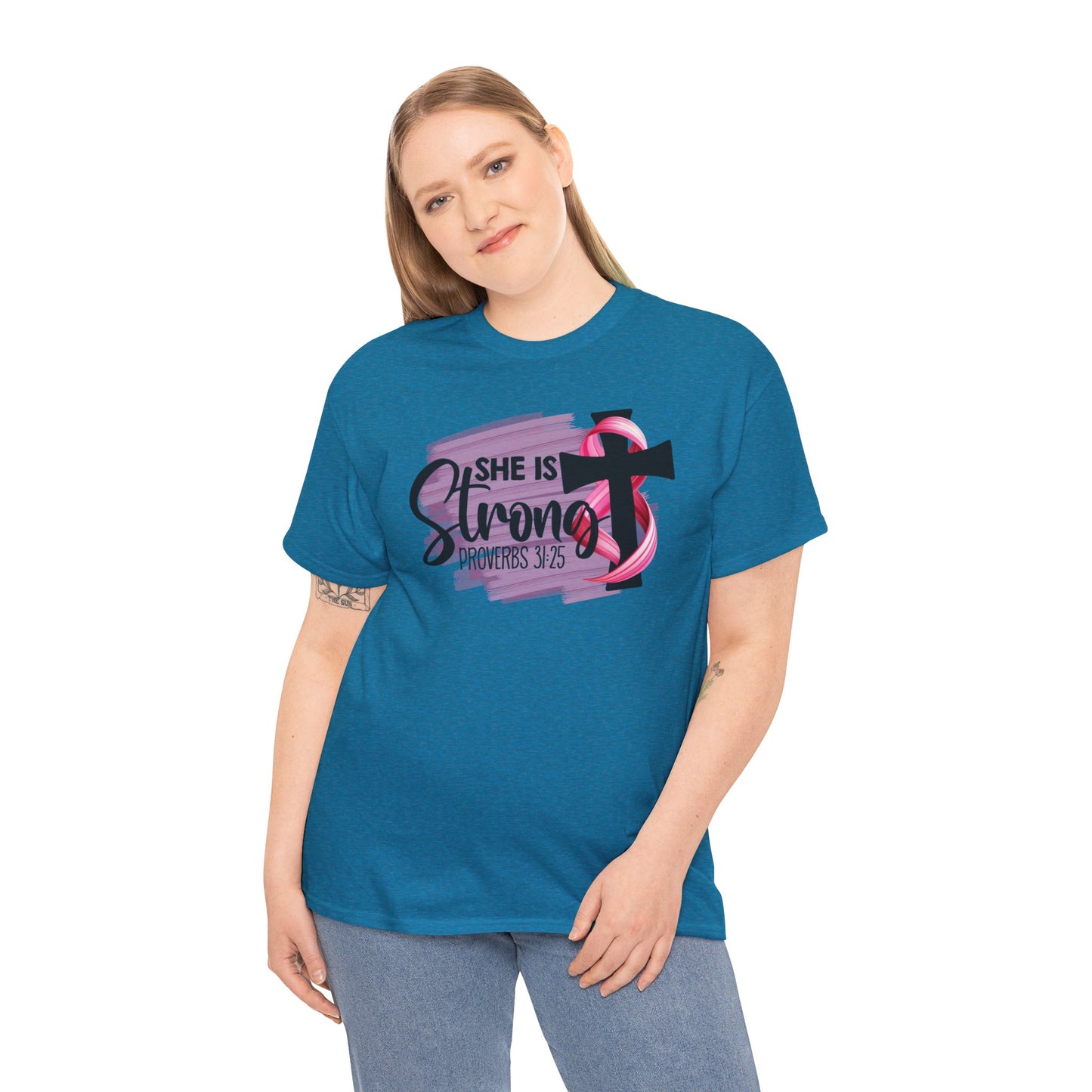 She is strong Survivor Unisex Heavy Cotton Tee