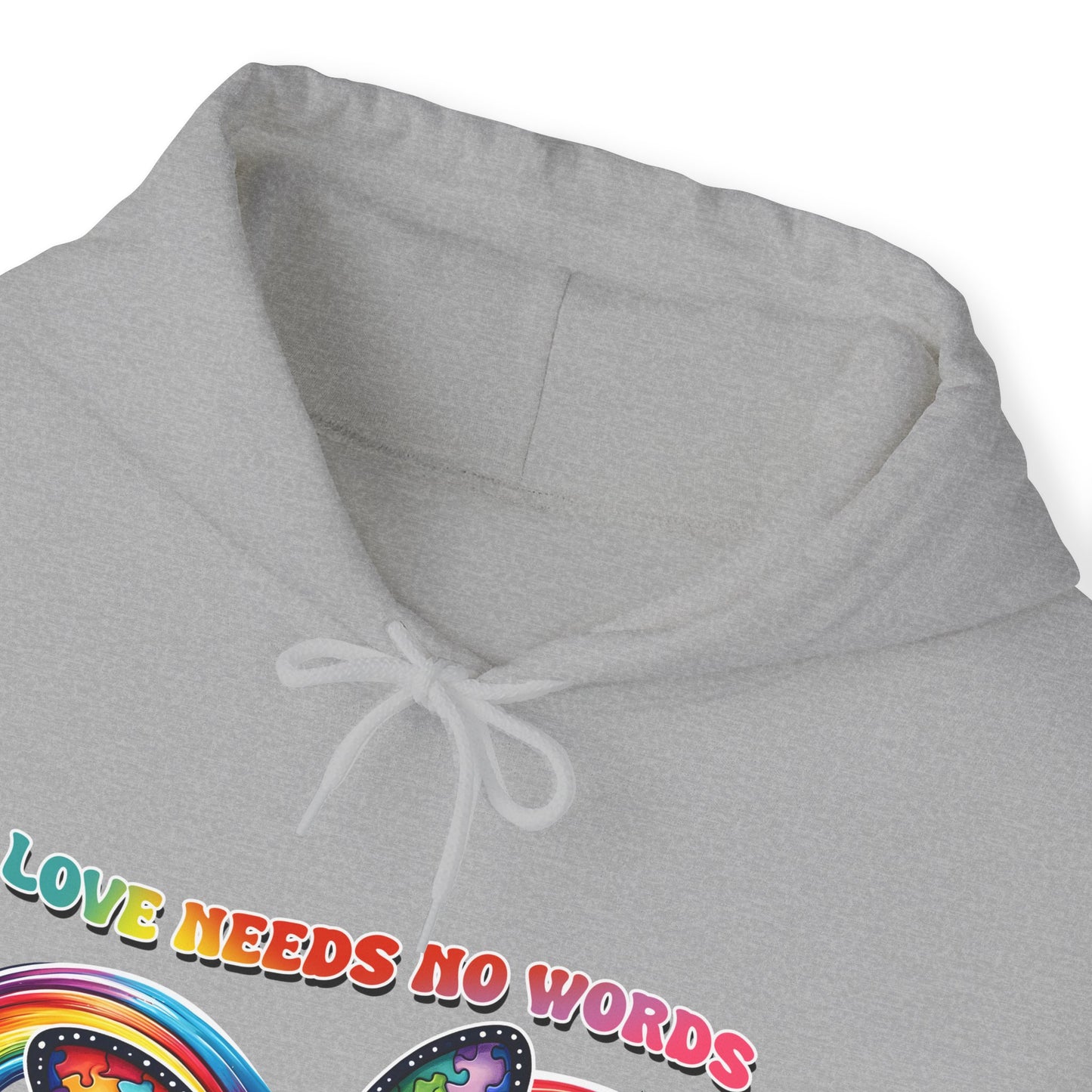 Autism Love needs no words Unisex Heavy Blend™ Hooded Sweatshirt