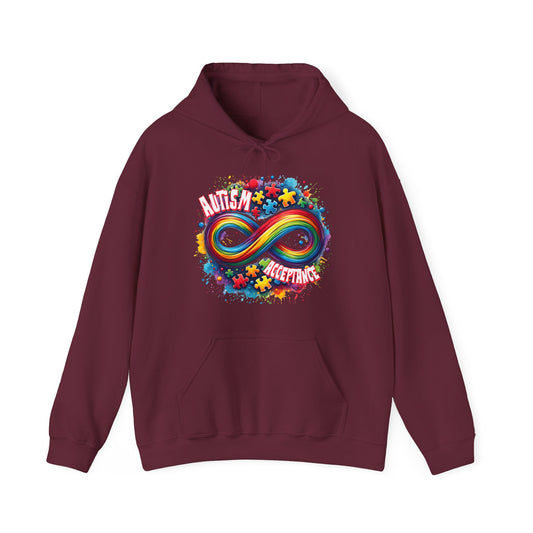 Autism Acceptance - IEP (check back design) Unisex Heavy Blend™ Hooded Sweatshirt