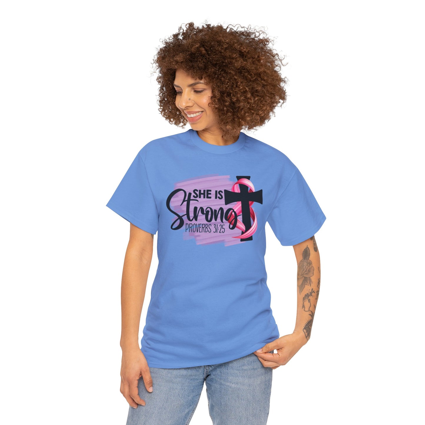 She is strong Survivor Unisex Heavy Cotton Tee