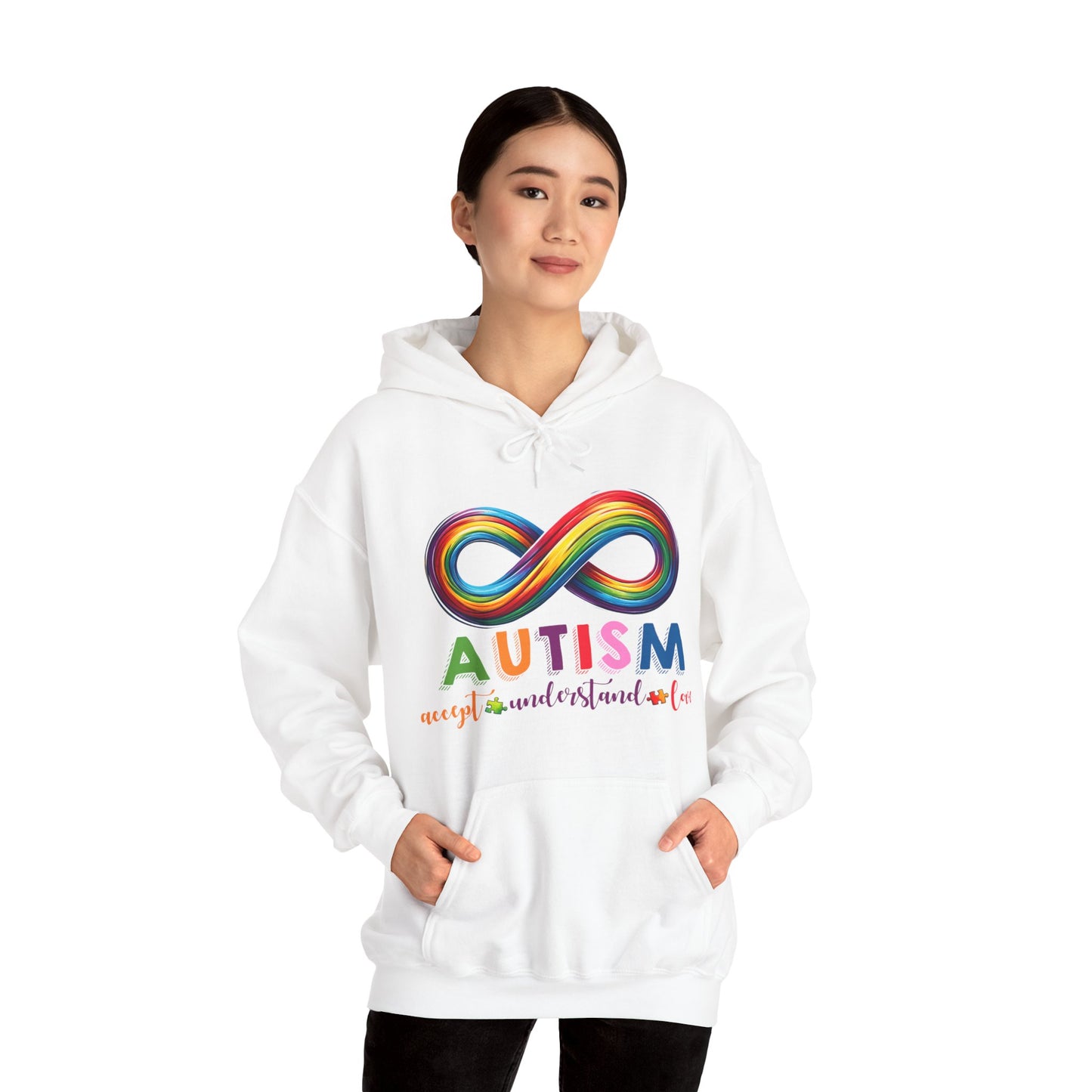 Autism Accept Unisex Heavy Blend™ Hooded Sweatshirt