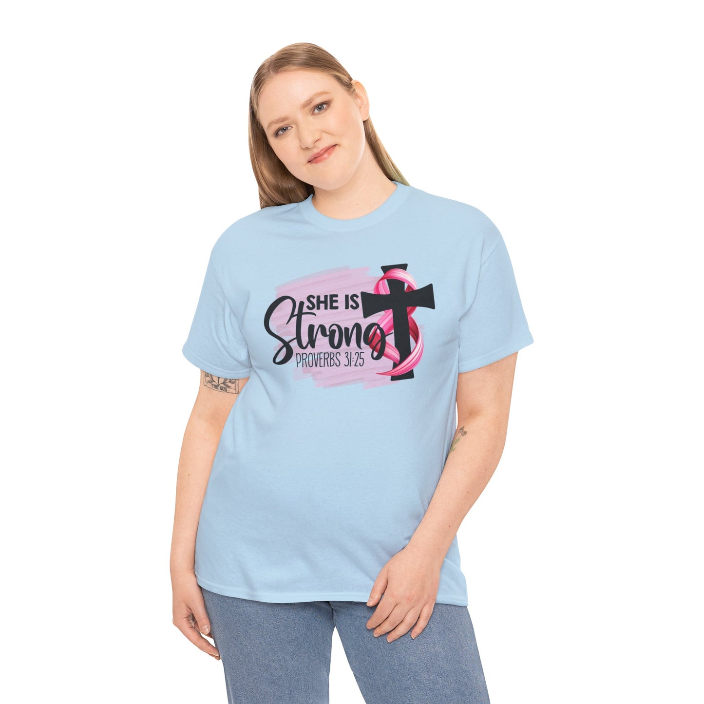 She is strong Survivor Unisex Heavy Cotton Tee