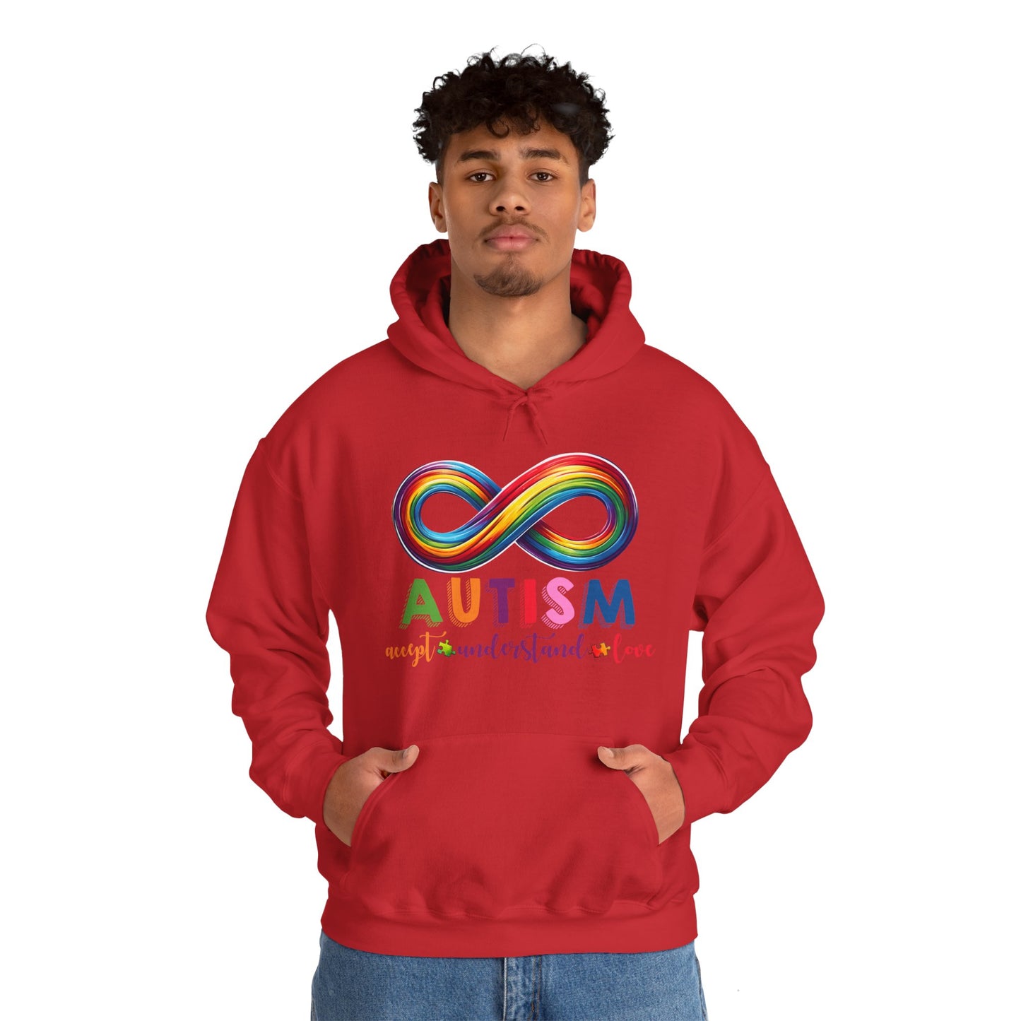 Autism Accept Unisex Heavy Blend™ Hooded Sweatshirt