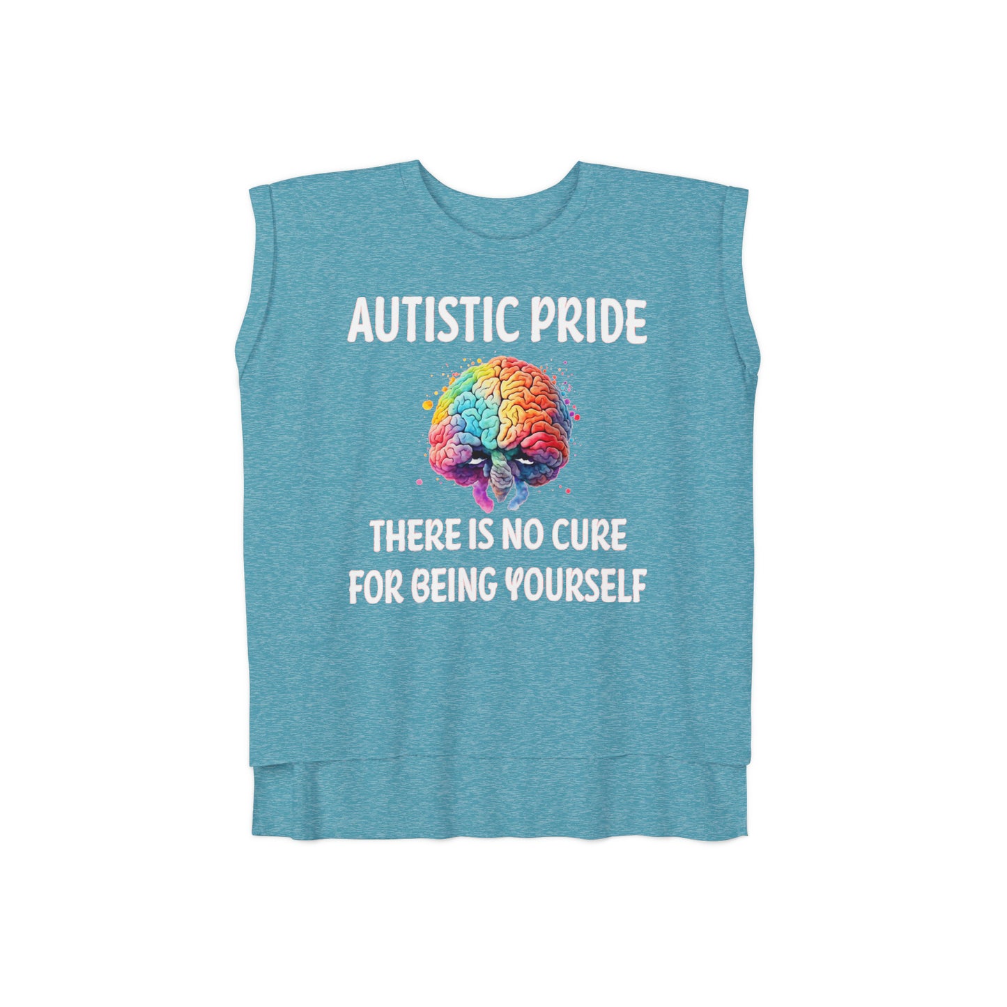 Autistic Pride Women’s Flowy Rolled Cuffs Muscle Tee