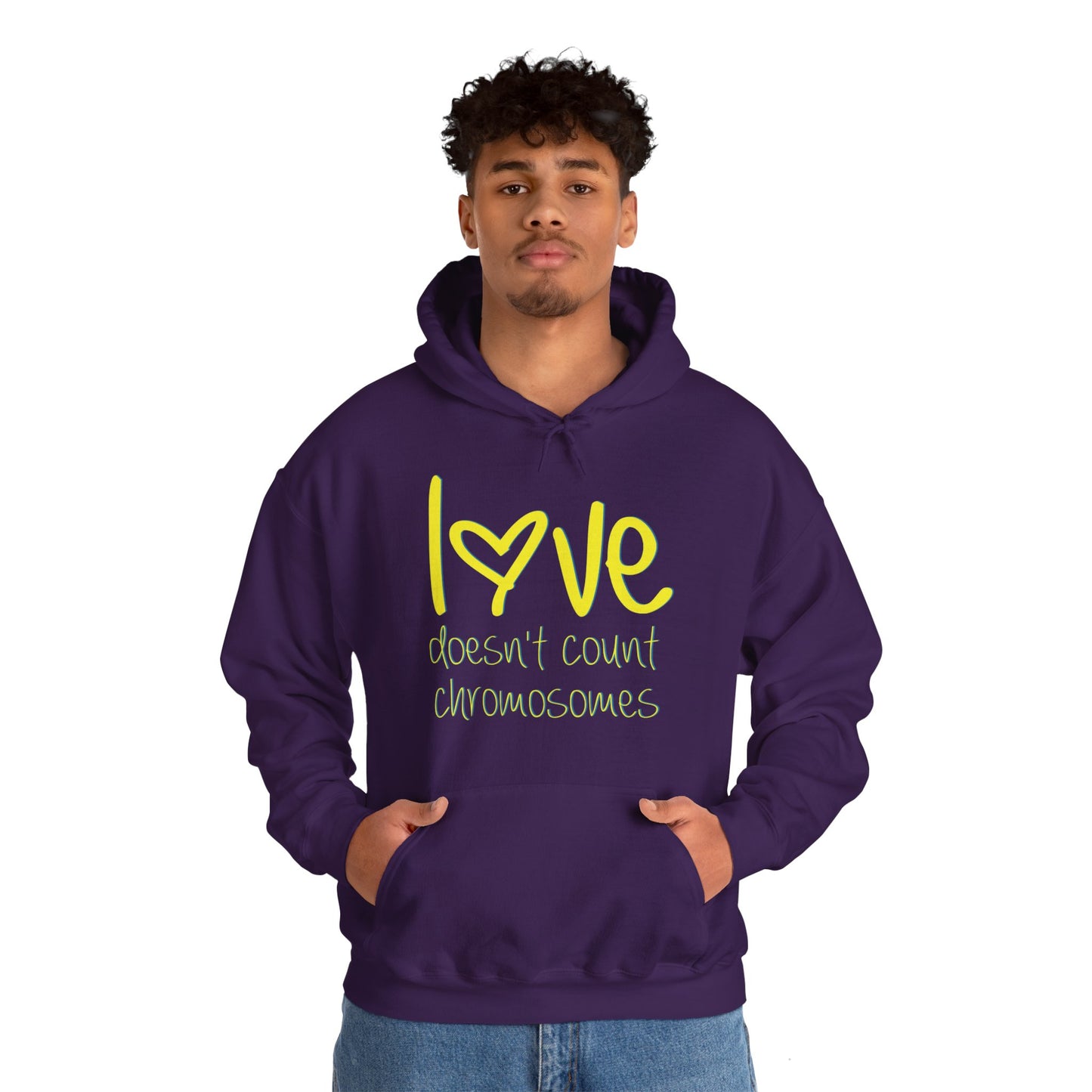 Love doesn't count chromosomes Unisex Heavy Blend™ Hooded Sweatshirt