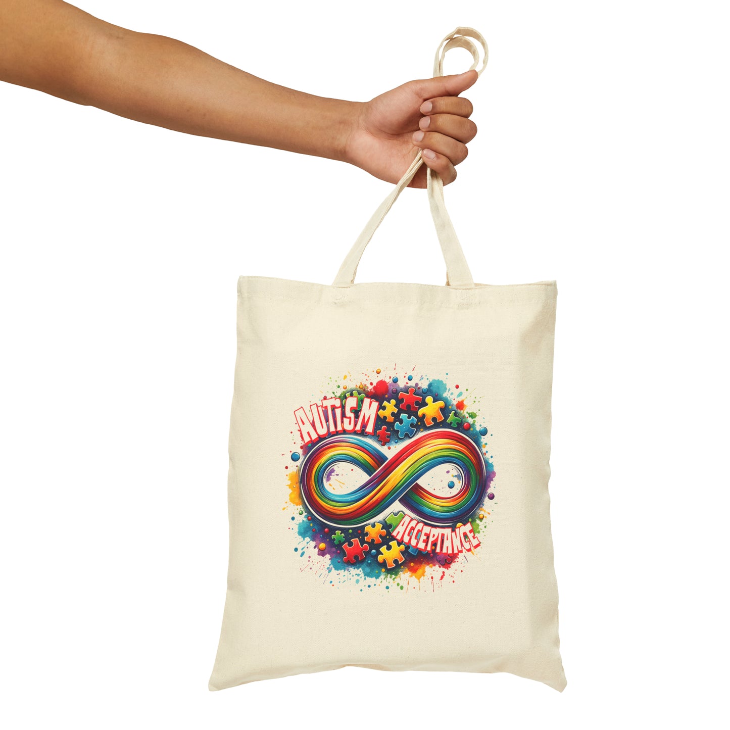 Autism Acceptance Cotton Canvas Tote Bag