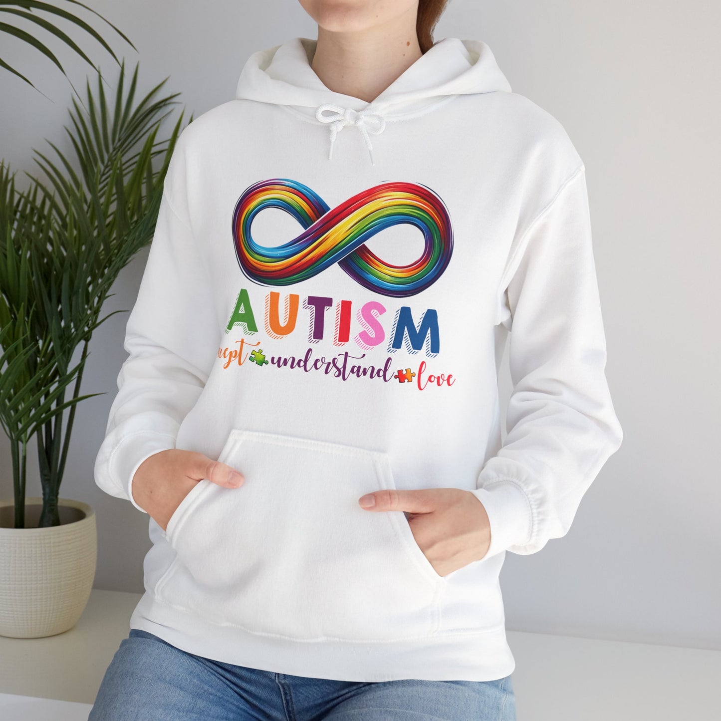 Autism Accept Unisex Heavy Blend™ Hooded Sweatshirt