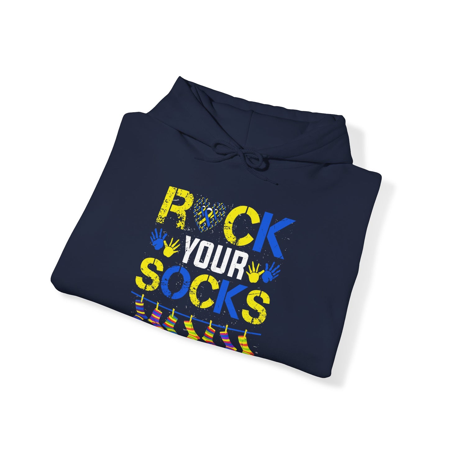 Rock your Socks Down Syndrome Unisex Heavy Blend™ Hooded Sweatshirt