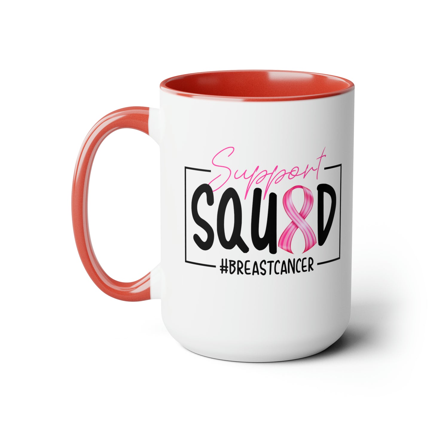 Support Squad Two-Tone Coffee Mugs, 15oz