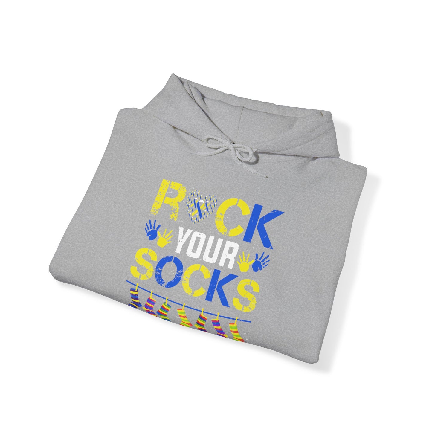 Rock your Socks Down Syndrome Unisex Heavy Blend™ Hooded Sweatshirt