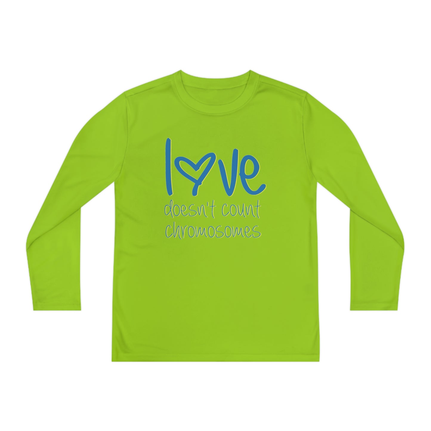 Love doesn't count chromosomes Youth Long Sleeve Competitor Tee