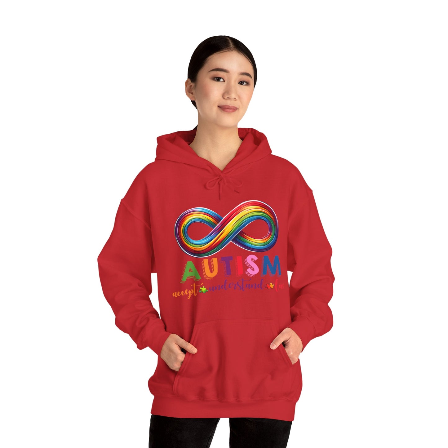 Autism Accept Unisex Heavy Blend™ Hooded Sweatshirt