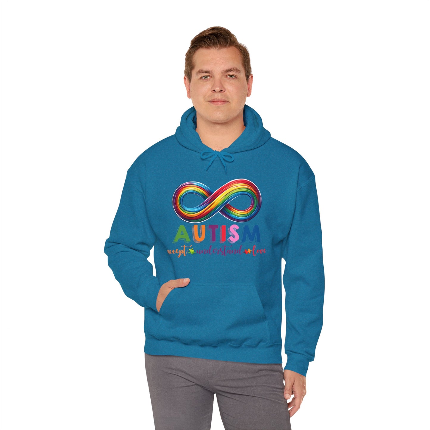 Autism Accept Unisex Heavy Blend™ Hooded Sweatshirt