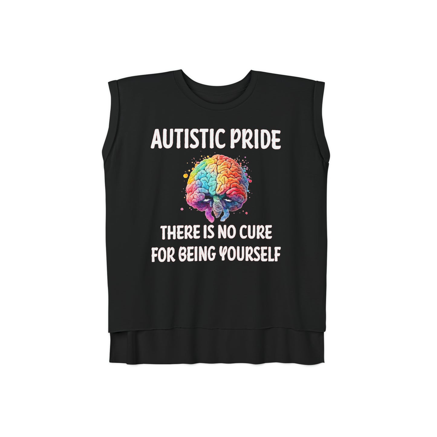 Autistic Pride Women’s Flowy Rolled Cuffs Muscle Tee