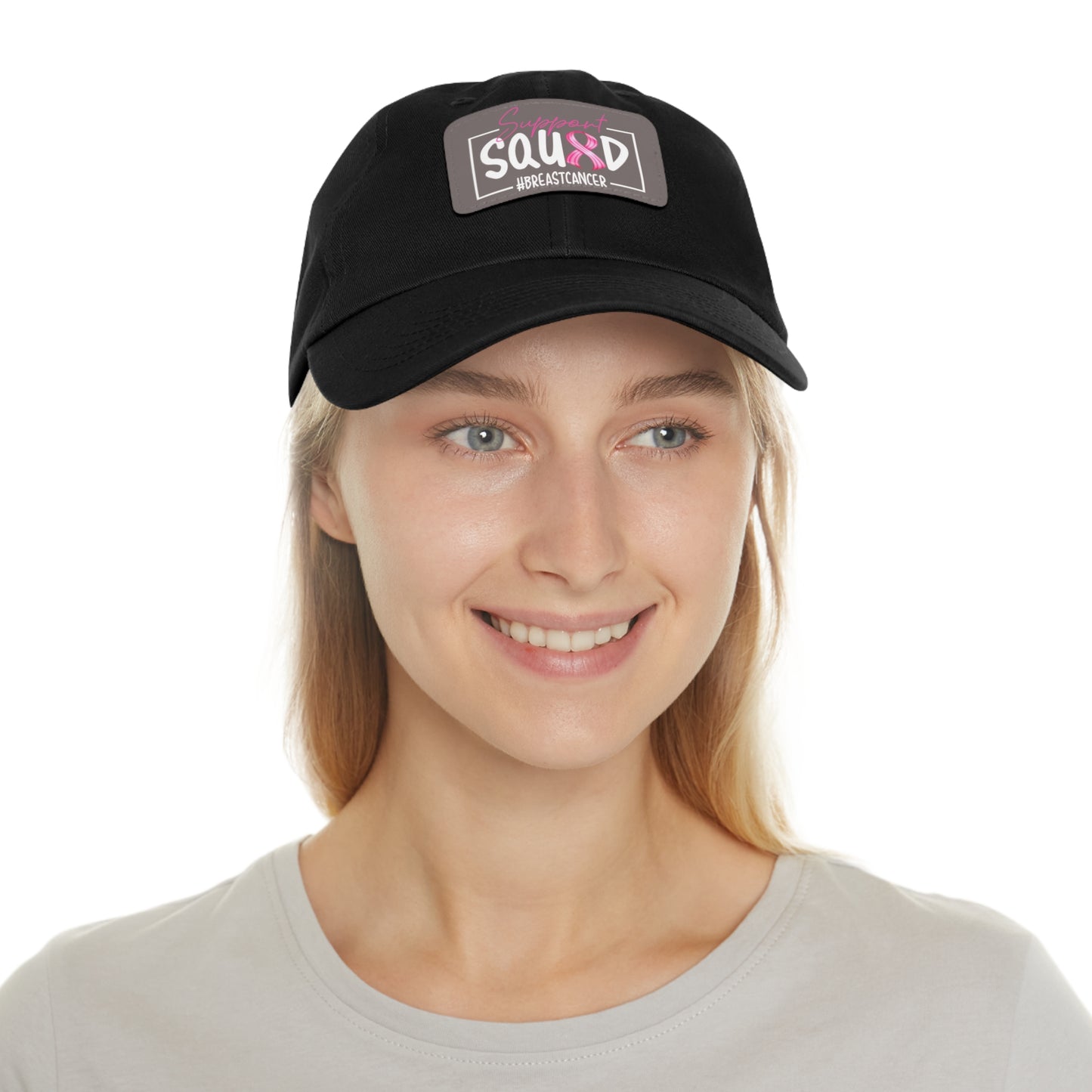 Support Squad Dad Hat with Leather Patch (Rectangle)