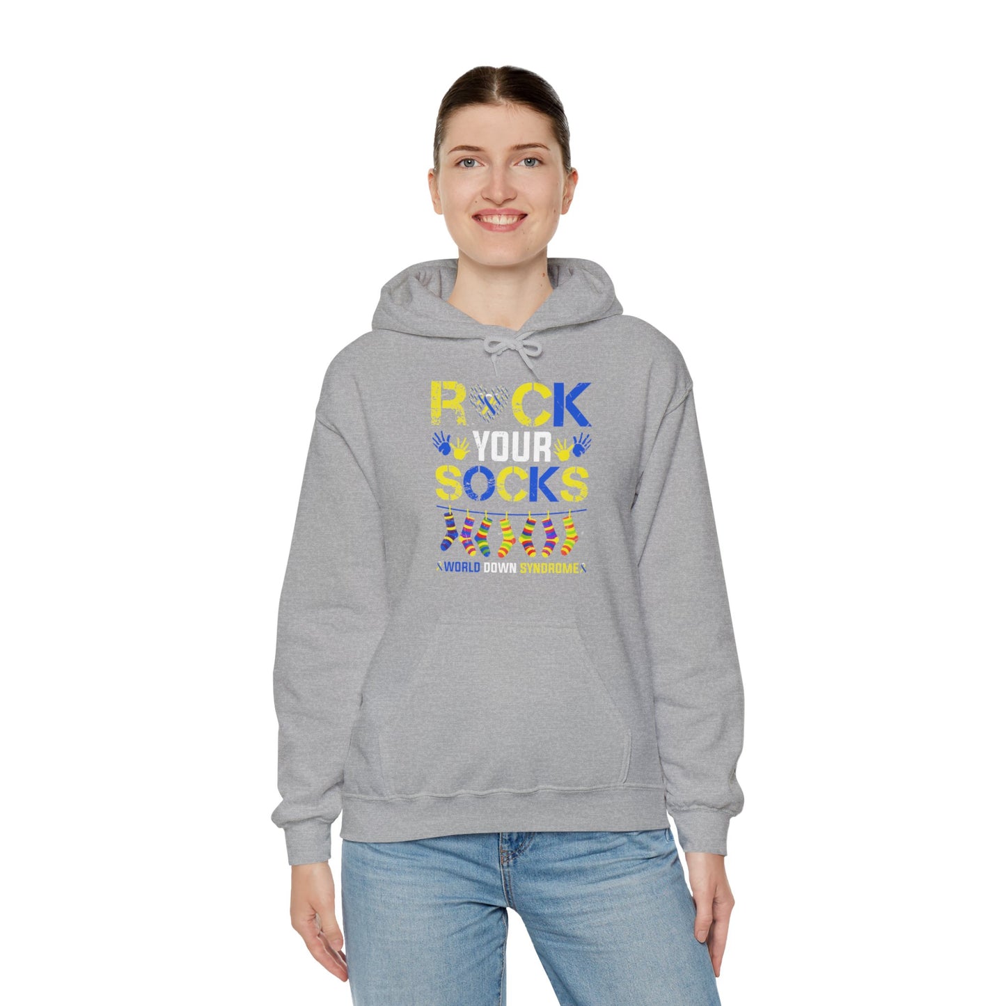 Rock your Socks Down Syndrome Unisex Heavy Blend™ Hooded Sweatshirt