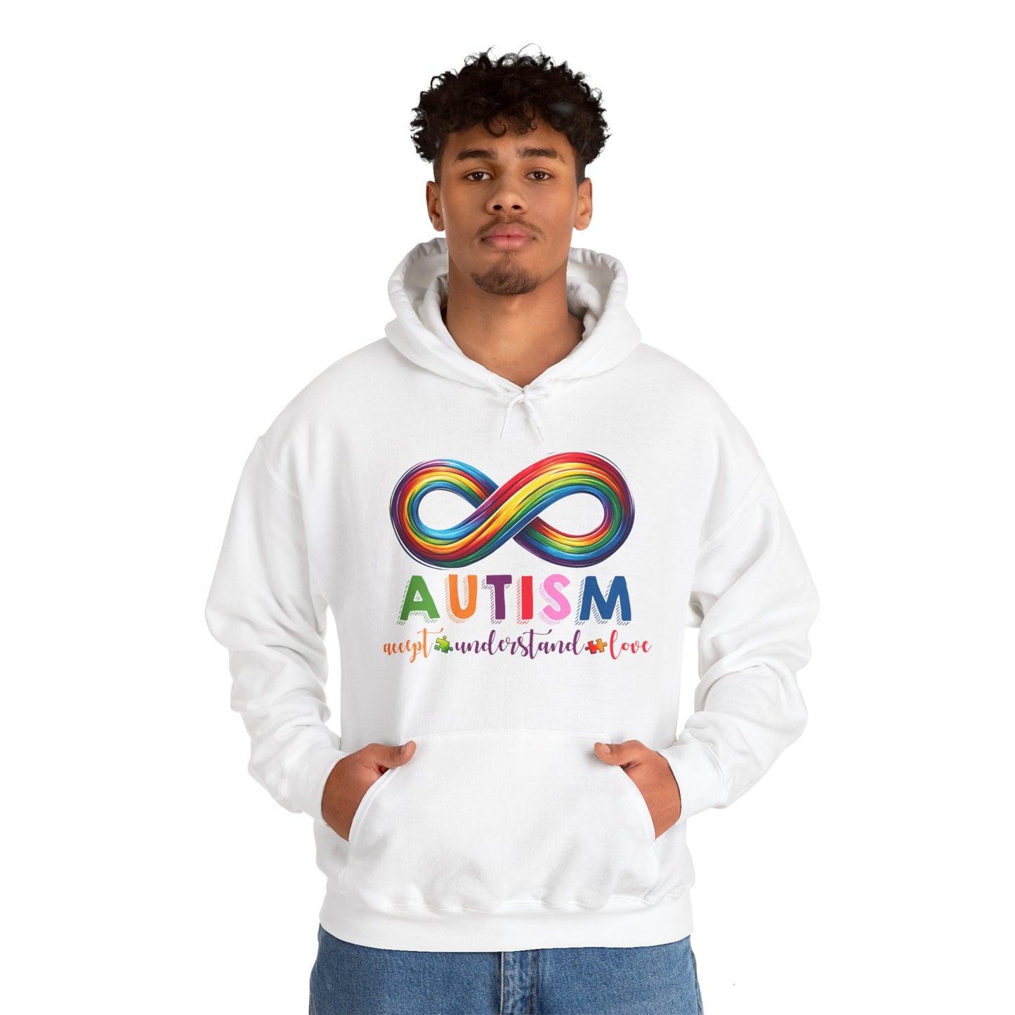 Autism Accept Unisex Heavy Blend™ Hooded Sweatshirt