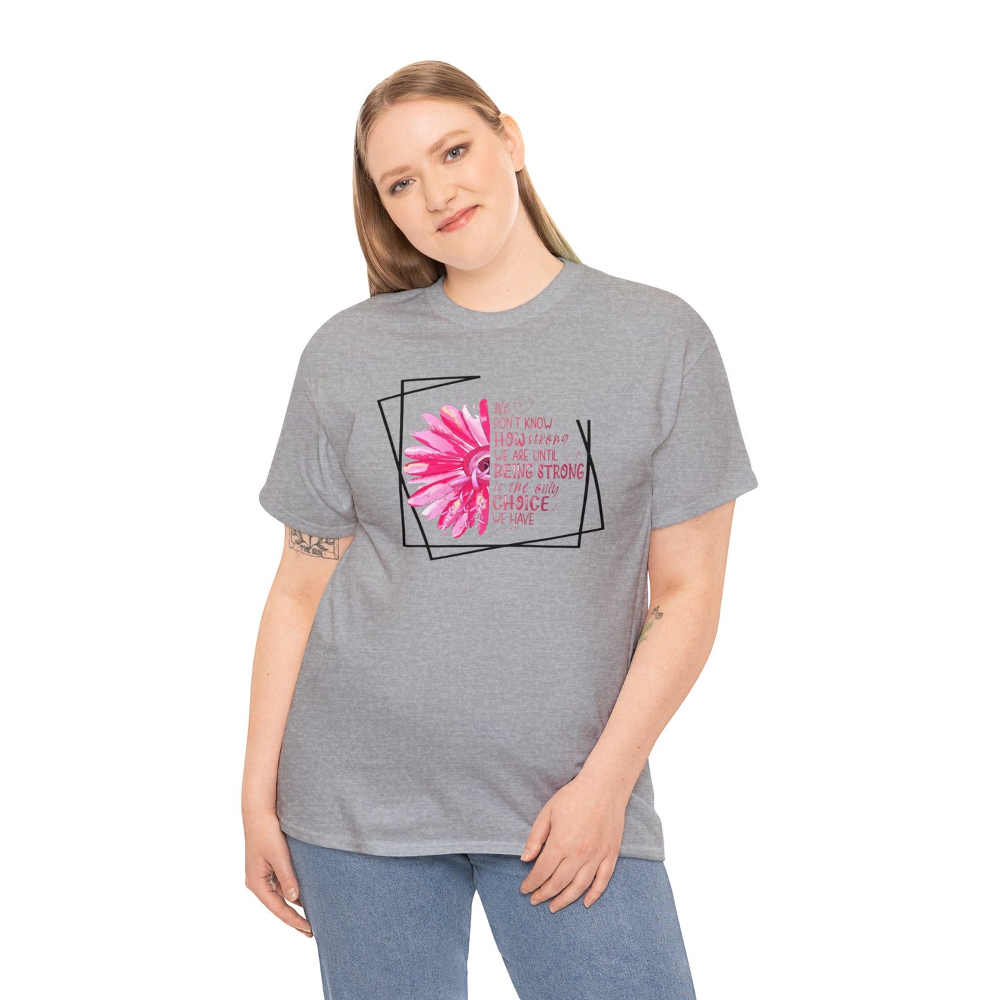 Breast Cancer How Strong We Are Unisex Heavy Cotton Tee