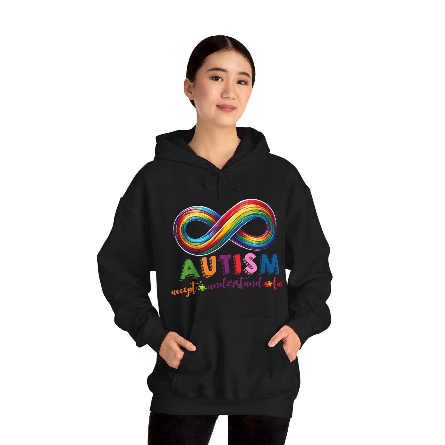 Autism Accept Unisex Heavy Blend™ Hooded Sweatshirt