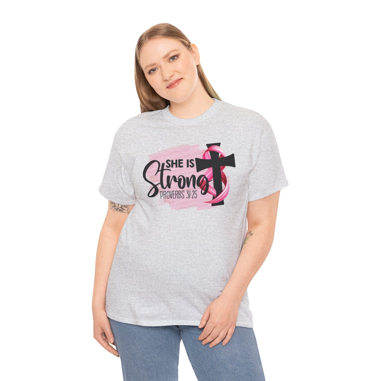 She is strong Survivor Unisex Heavy Cotton Tee