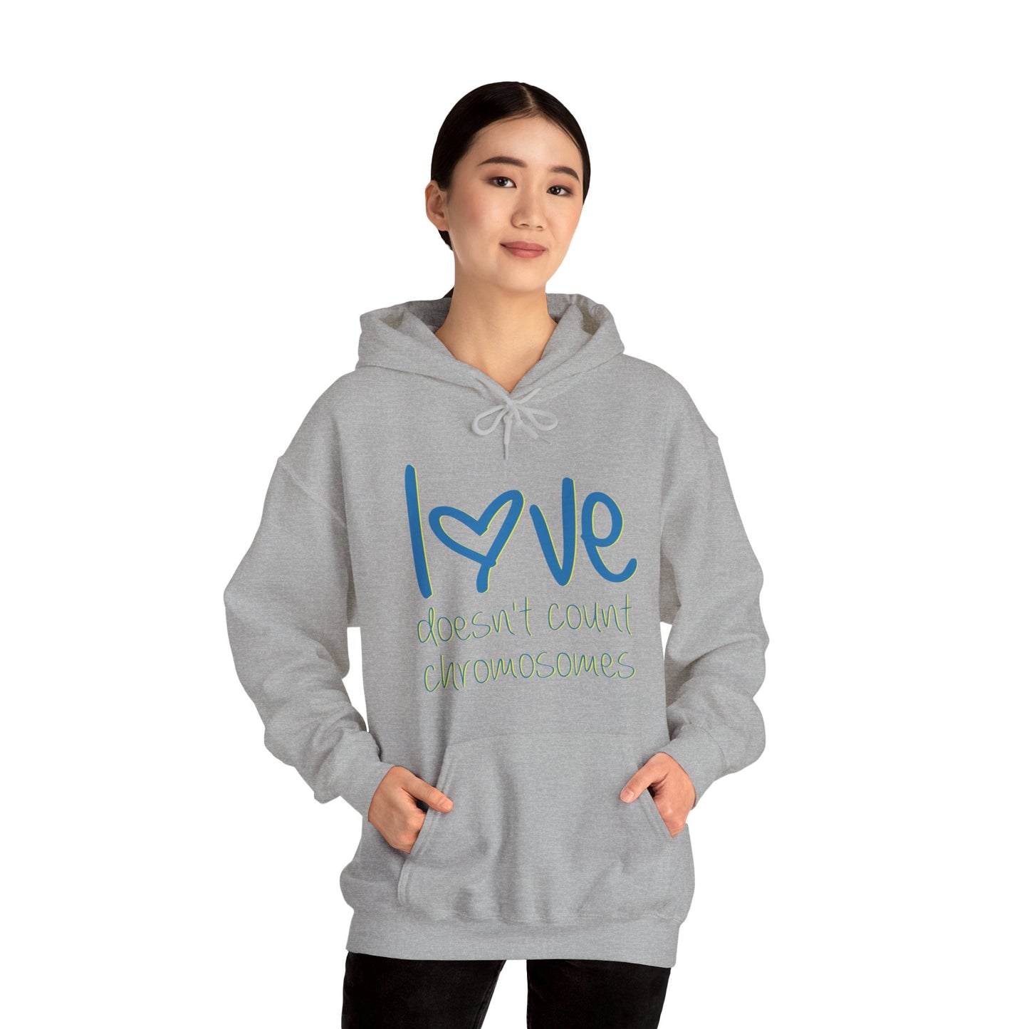 Love doesn't count chromosomes Unisex Heavy Blend™ Hooded Sweatshirt