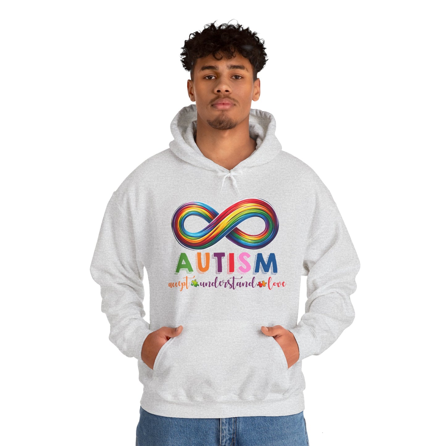 Autism Accept Unisex Heavy Blend™ Hooded Sweatshirt