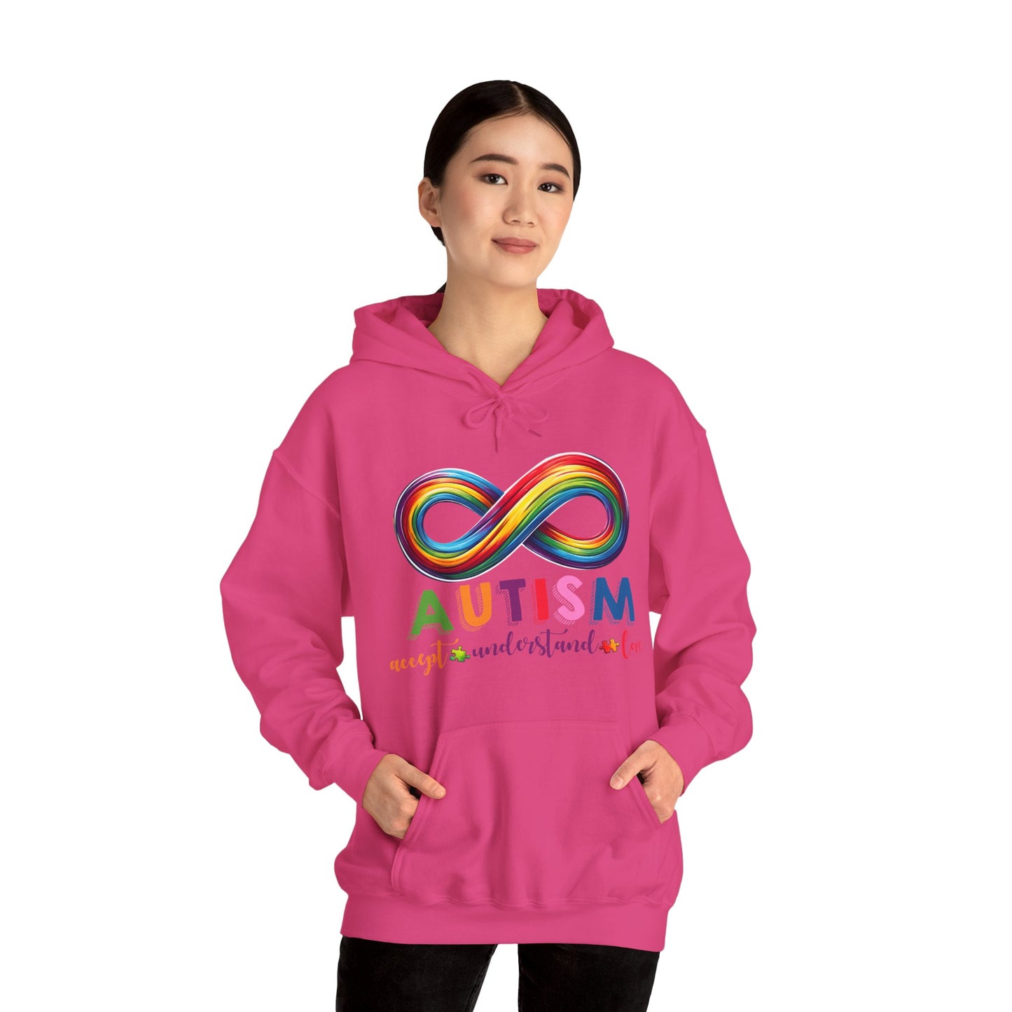 Autism Accept Unisex Heavy Blend™ Hooded Sweatshirt