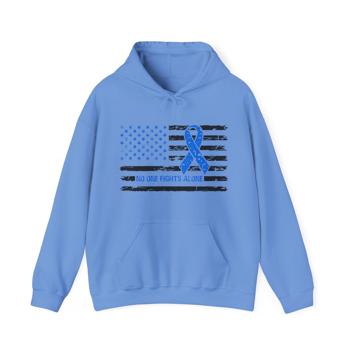 No one fights alone - Colon Cancer Unisex Heavy Blend™ Hooded Sweatshirt