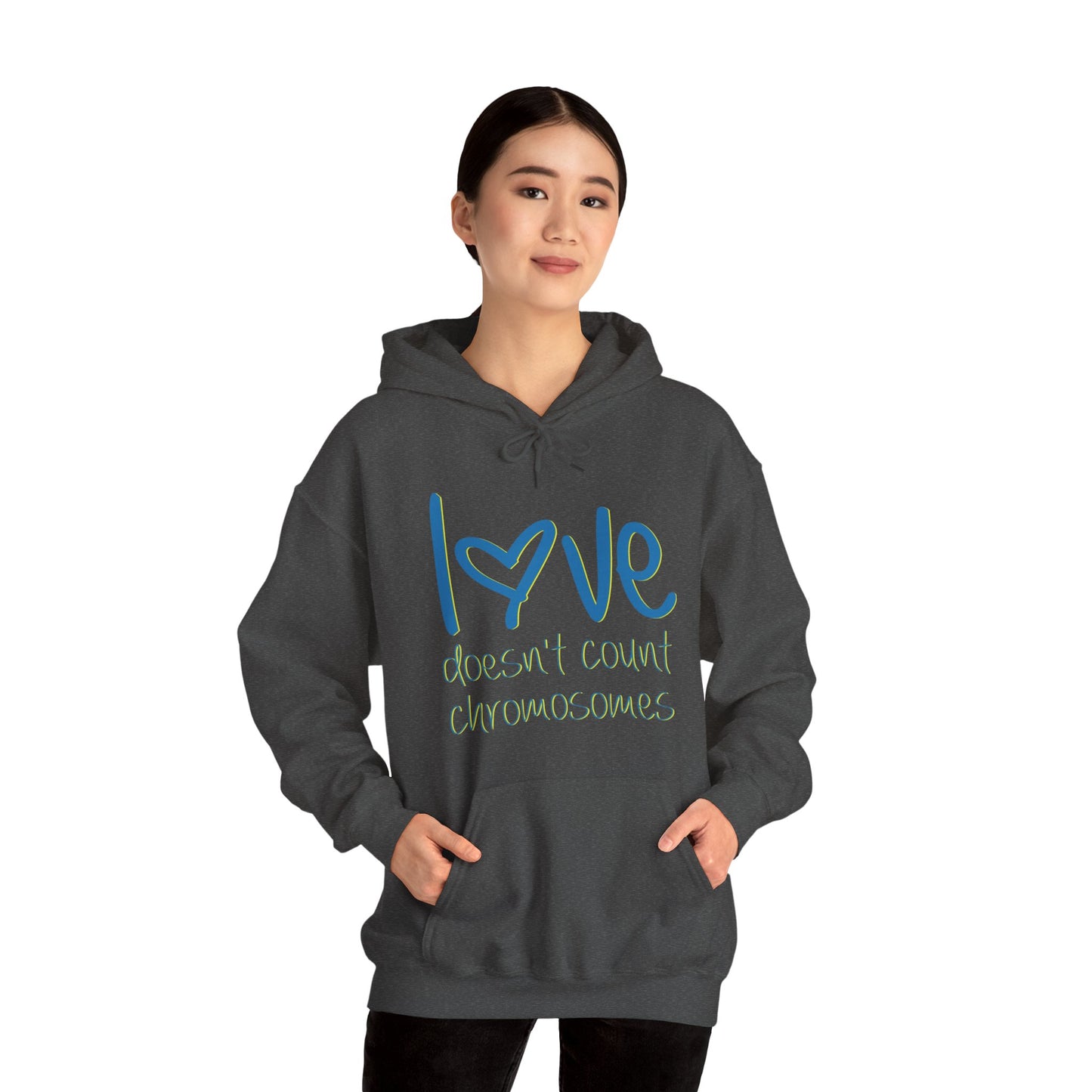 Love doesn't count chromosomes Unisex Heavy Blend™ Hooded Sweatshirt