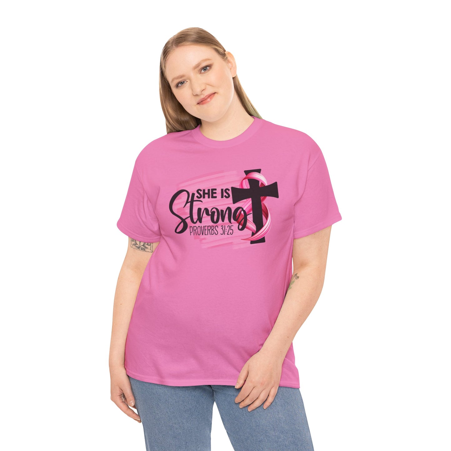 She is strong Survivor Unisex Heavy Cotton Tee