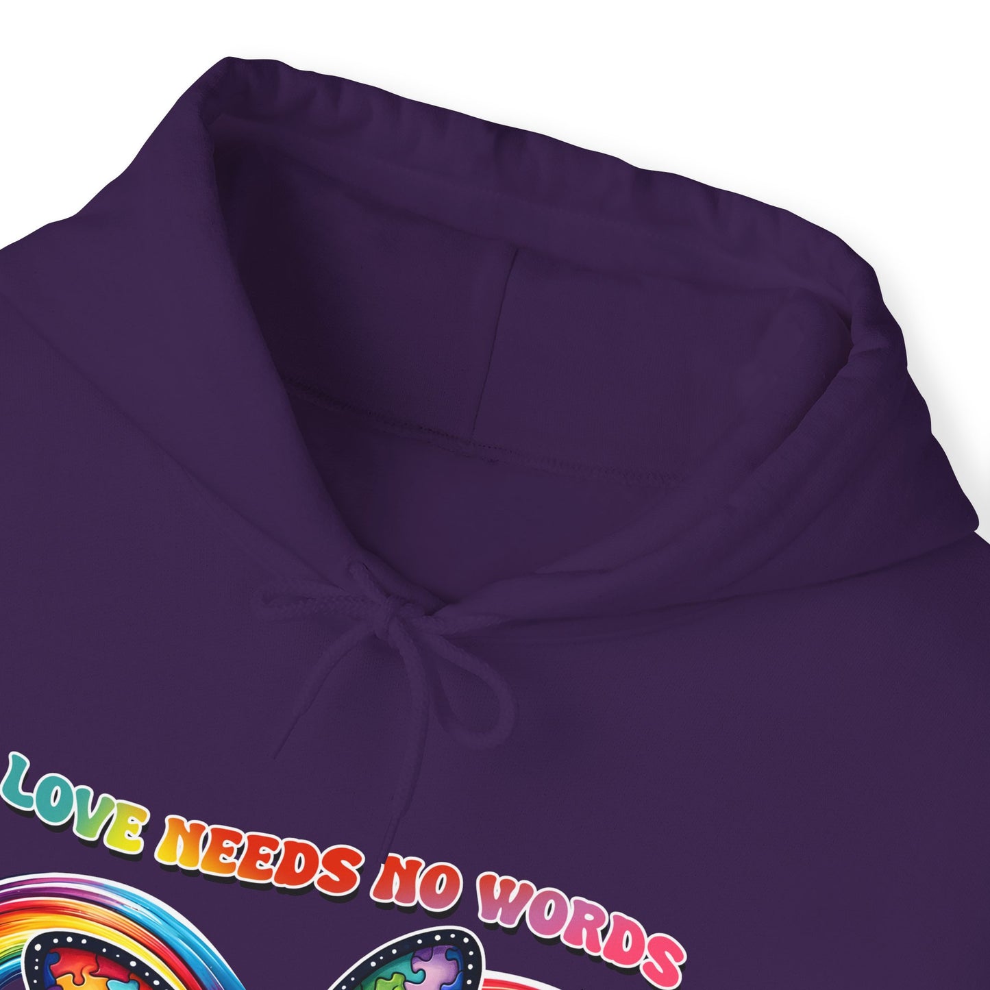 Autism Love needs no words Unisex Heavy Blend™ Hooded Sweatshirt