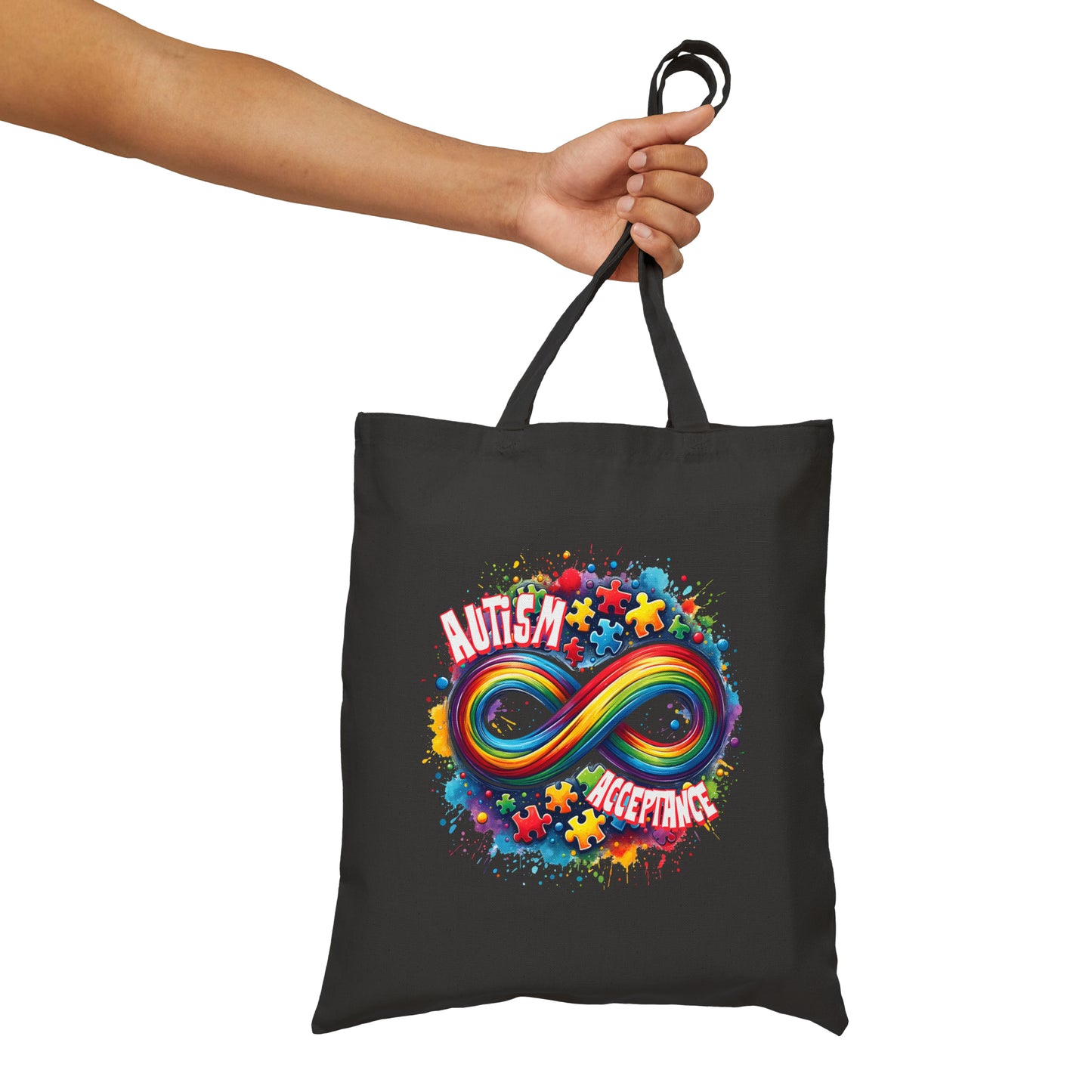 Autism Acceptance Cotton Canvas Tote Bag