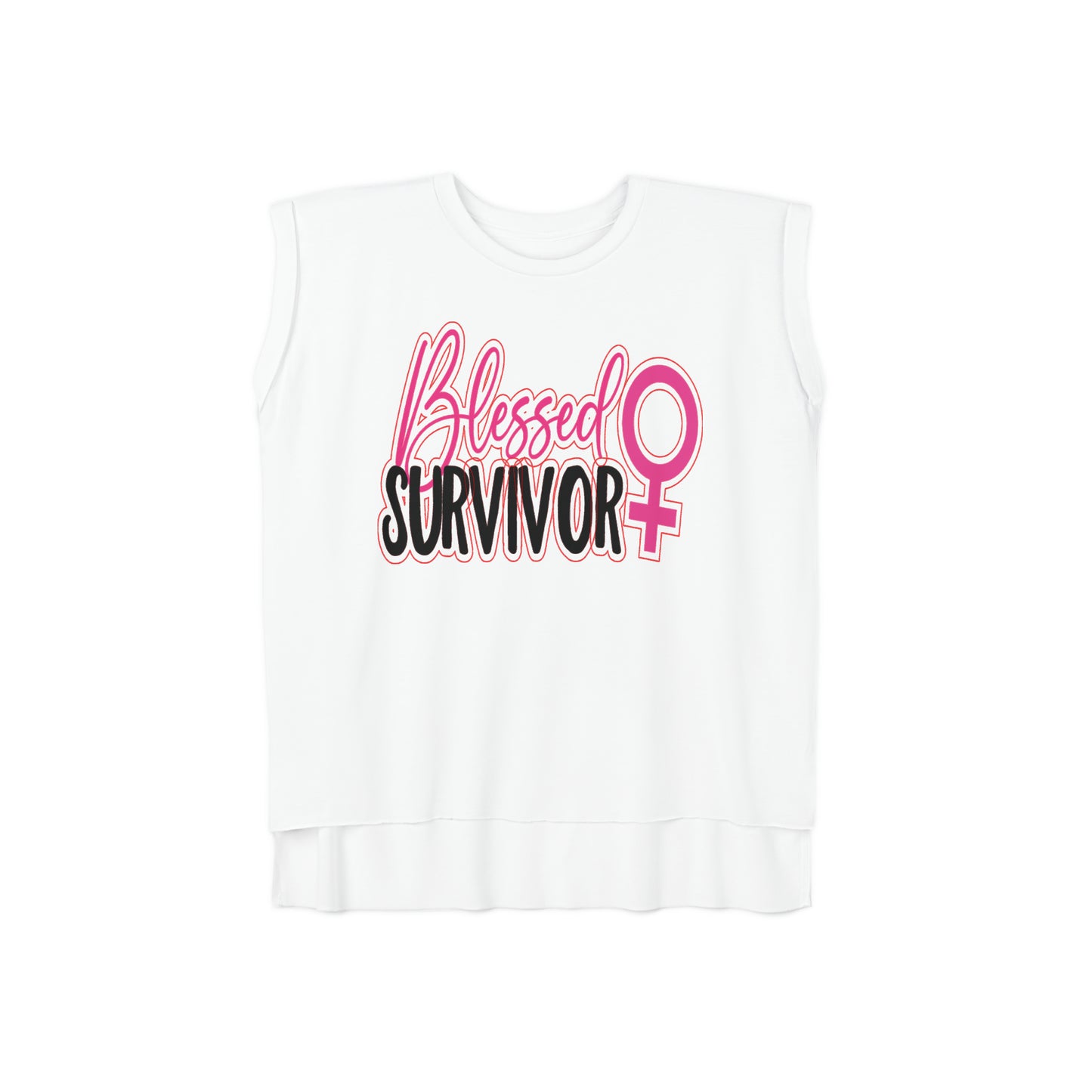 Blessed Survivor Women’s Flowy Rolled Cuffs Muscle Tee