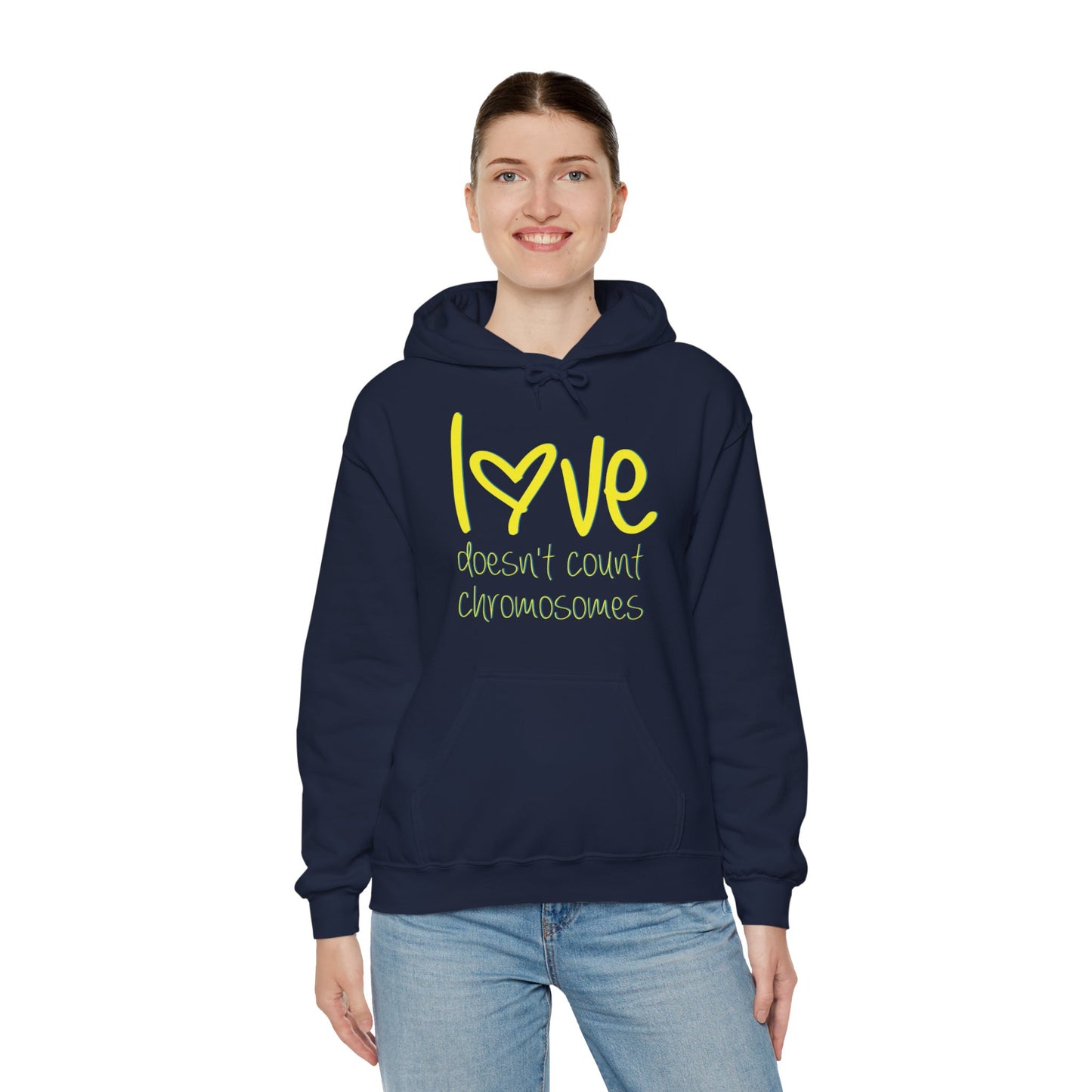 Love doesn't count chromosomes Unisex Heavy Blend™ Hooded Sweatshirt