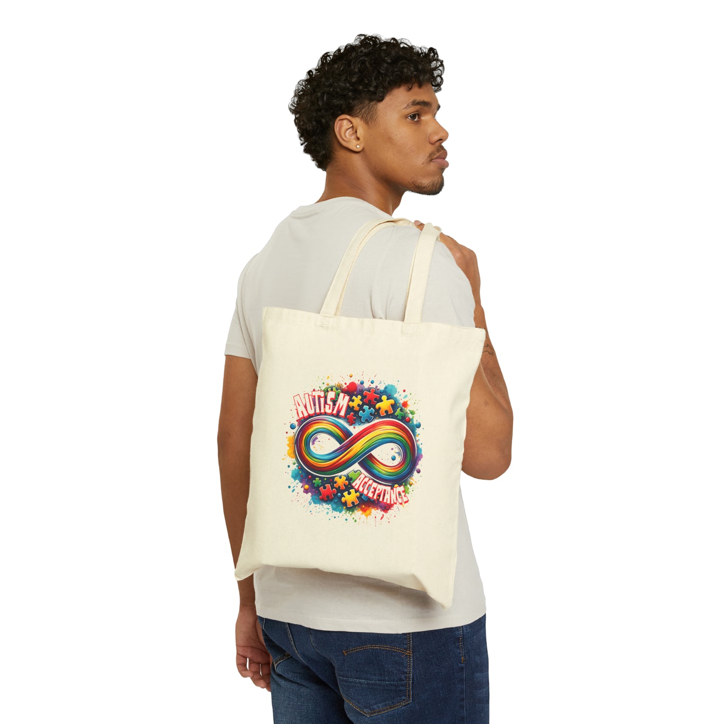 Autism Acceptance Cotton Canvas Tote Bag