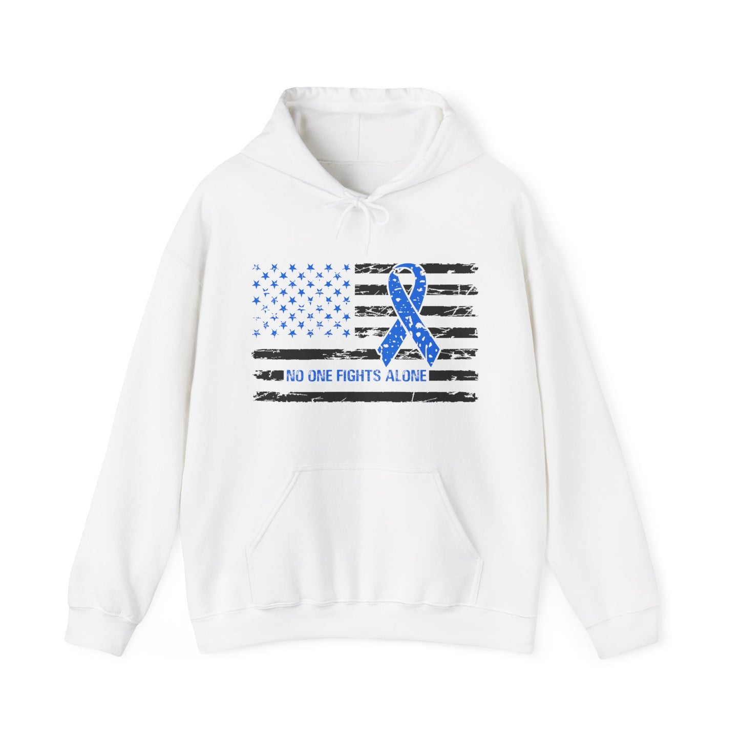 No one fights alone - Colon Cancer Unisex Heavy Blend™ Hooded Sweatshirt