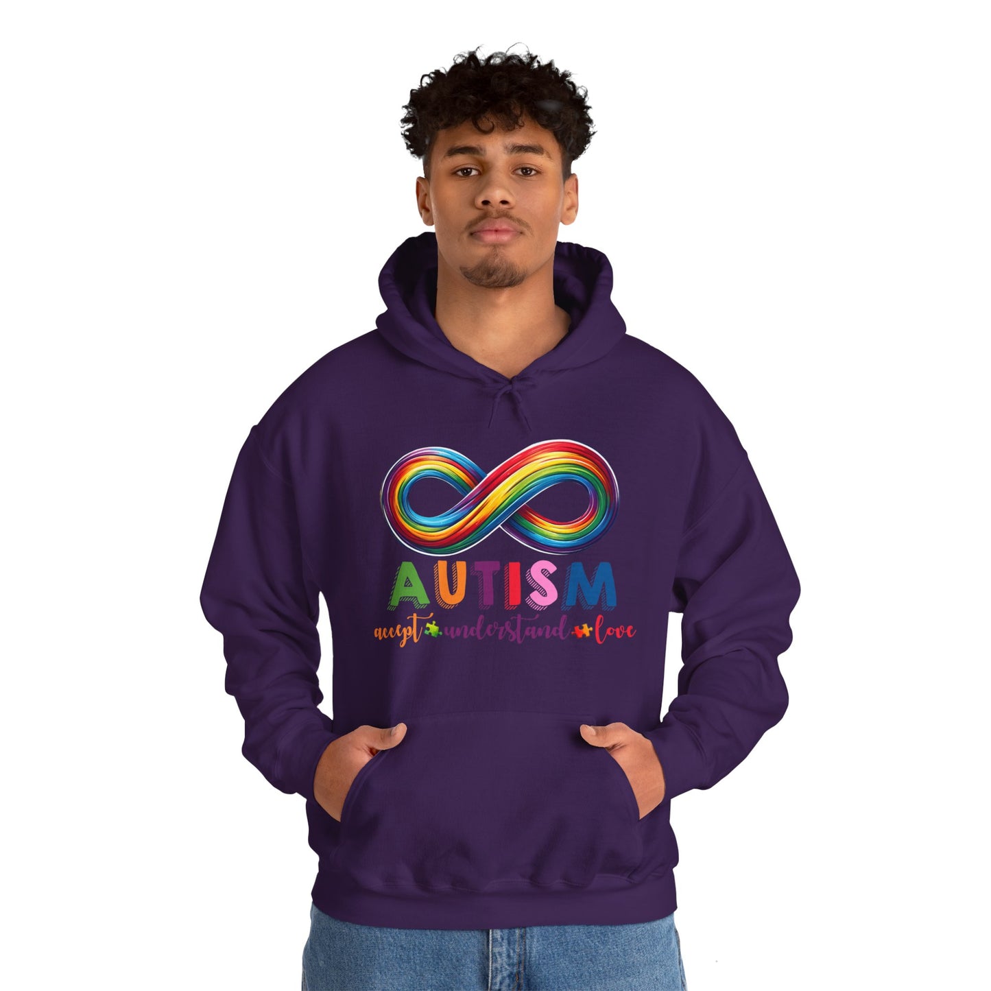 Autism Accept Unisex Heavy Blend™ Hooded Sweatshirt